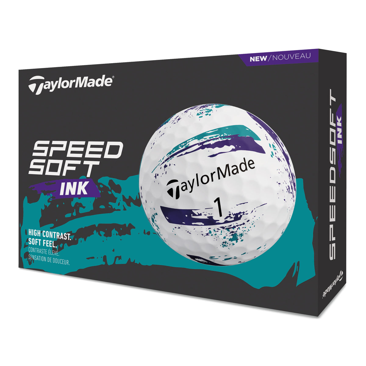TaylorMade SpeedSoft Ink Golf Balls - Purple - 12 Pack