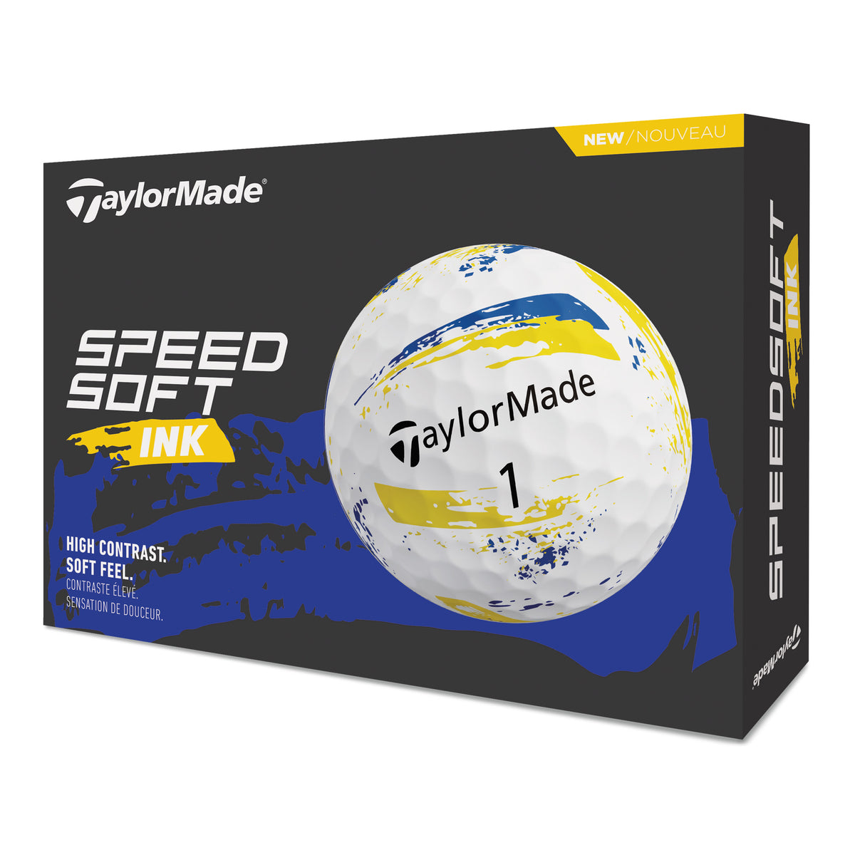 TaylorMade SpeedSoft Ink Golf Balls - Yellow - 12 Pack