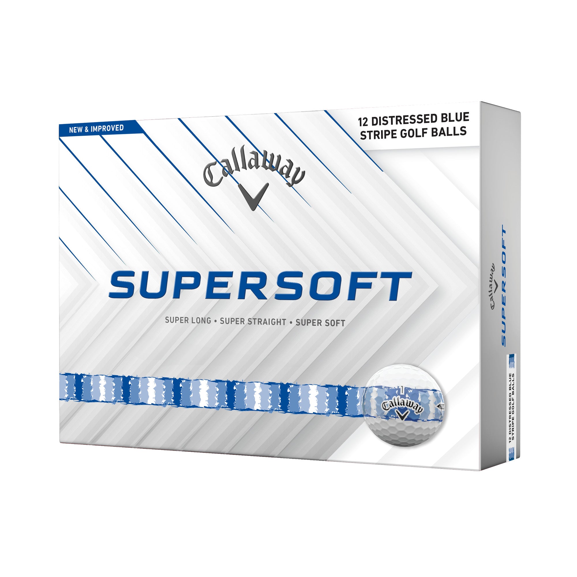 Callaway Supersoft Distressed Stripe Golf Balls - Blue