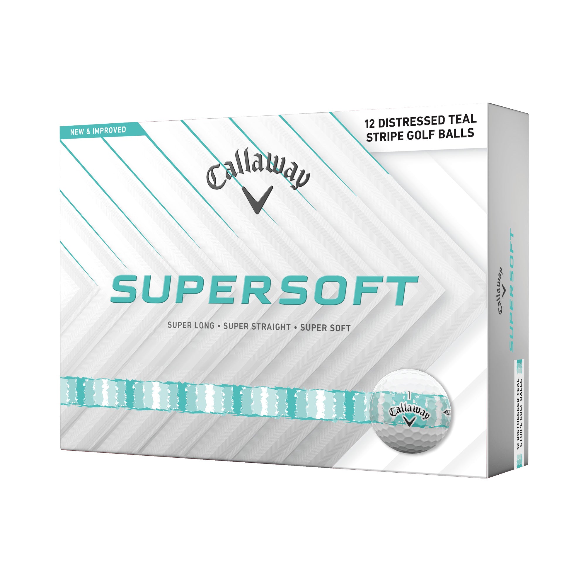 Callaway Supersoft Distressed Stripe Golf Balls - Teal