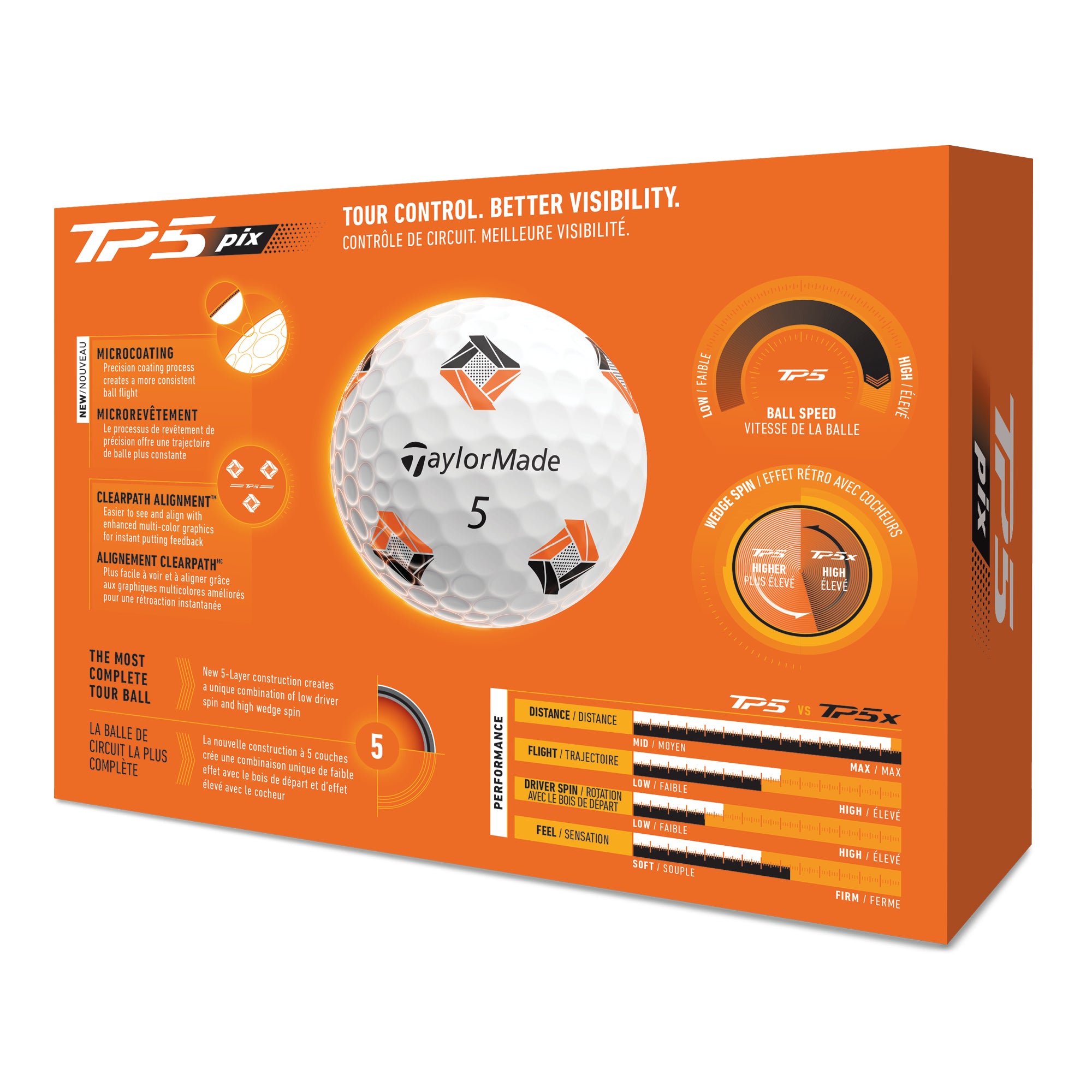 TaylorMade TP5 Pix Golf Balls - White