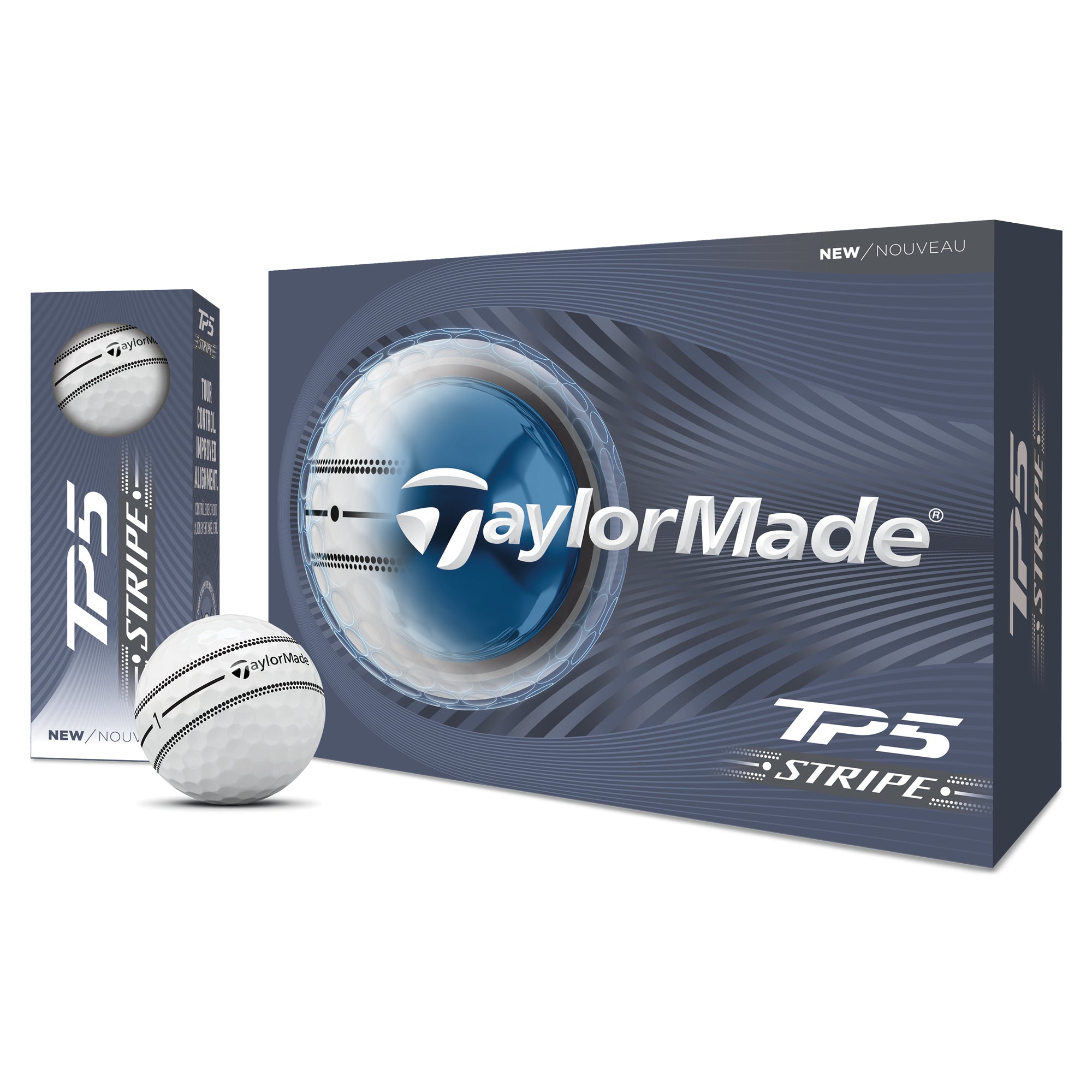 TaylorMade TP5 Stripe Golf Balls - White