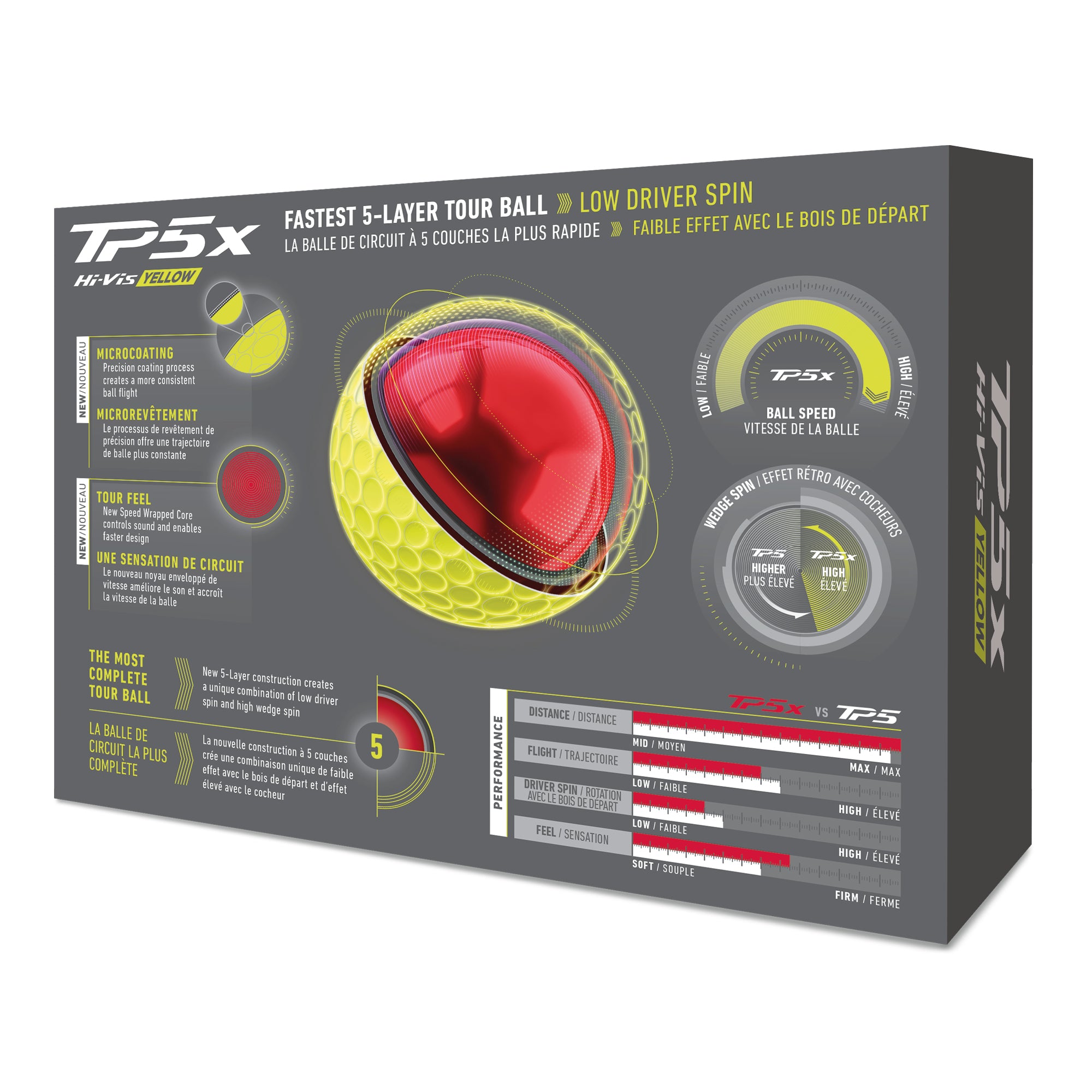 TaylorMade TP5x Golf Balls - Yellow