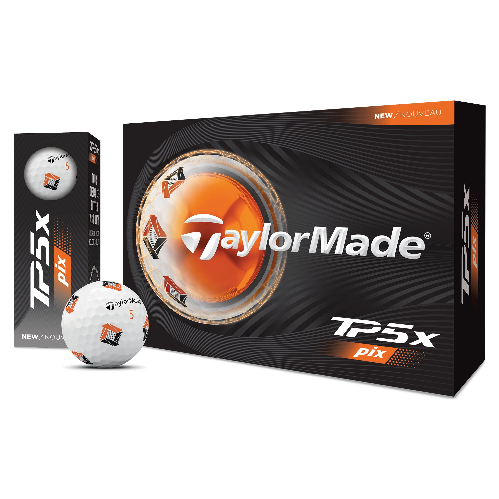 TaylorMade TP5x Pix Golf Balls - White