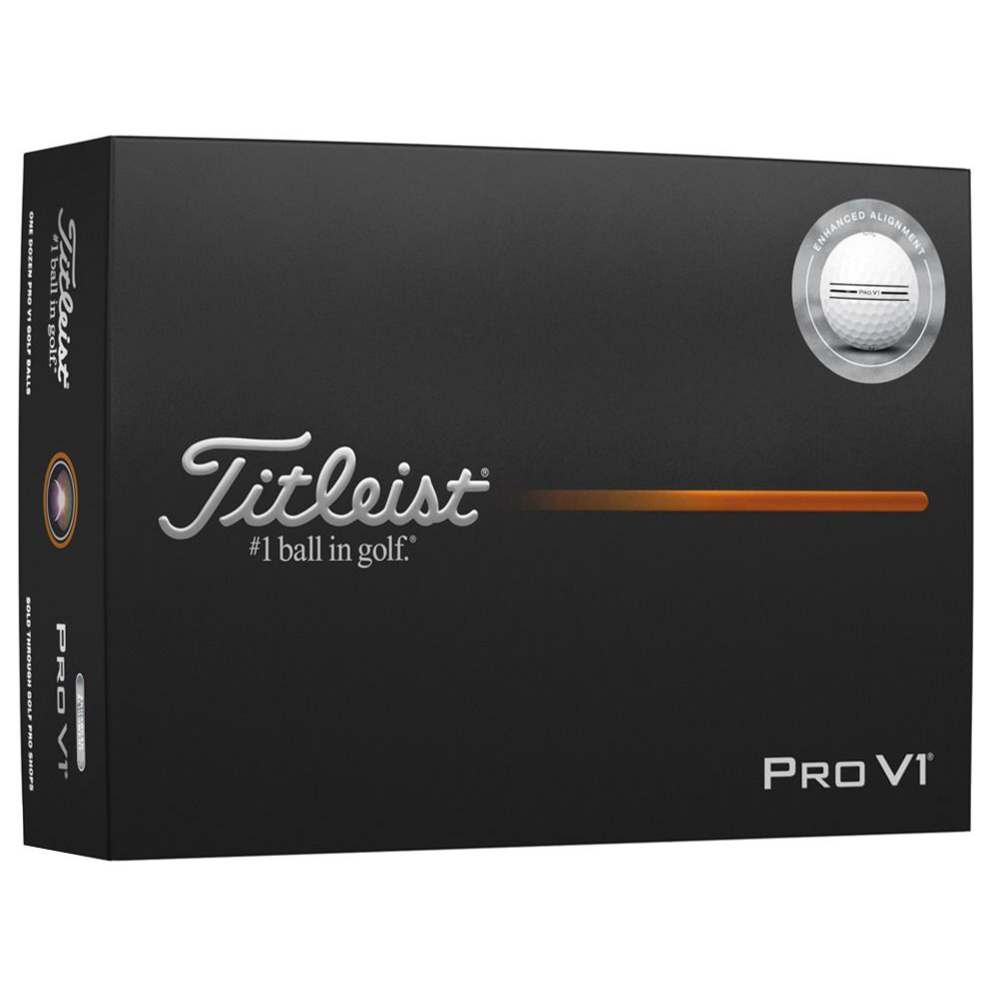 Titleist PRO V1 ENHANCED ALIGNMEMT 2ダース Titleist Pro V1 Enhanced Alignment Golf Balls - White with Black Line