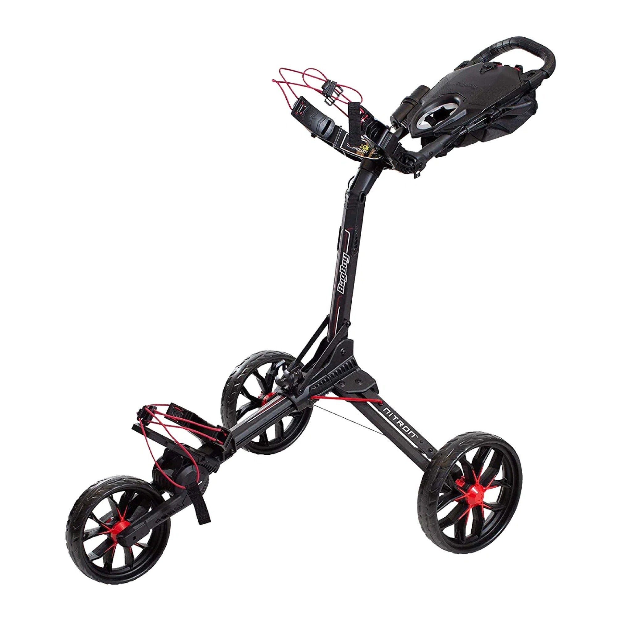 Bag Boy Nitron 3 Wheel Golf Push Trolley - Black & Red