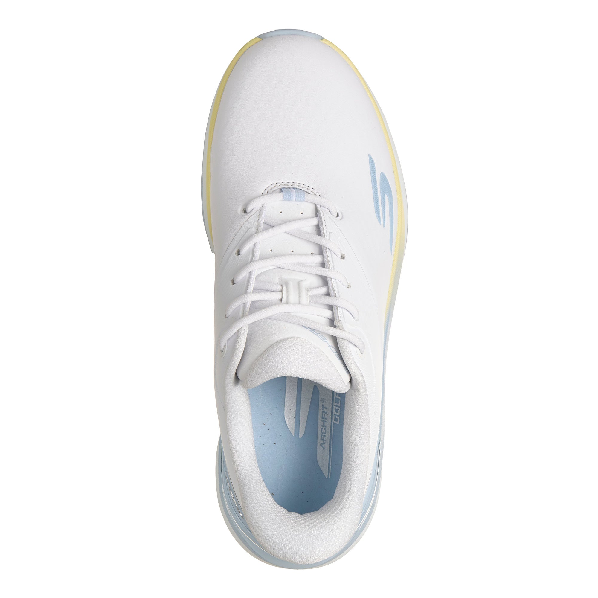 Skechers Women's Blade Tour Slip-Ins Spiked Golf Shoes - White, Light Blue & Yellow