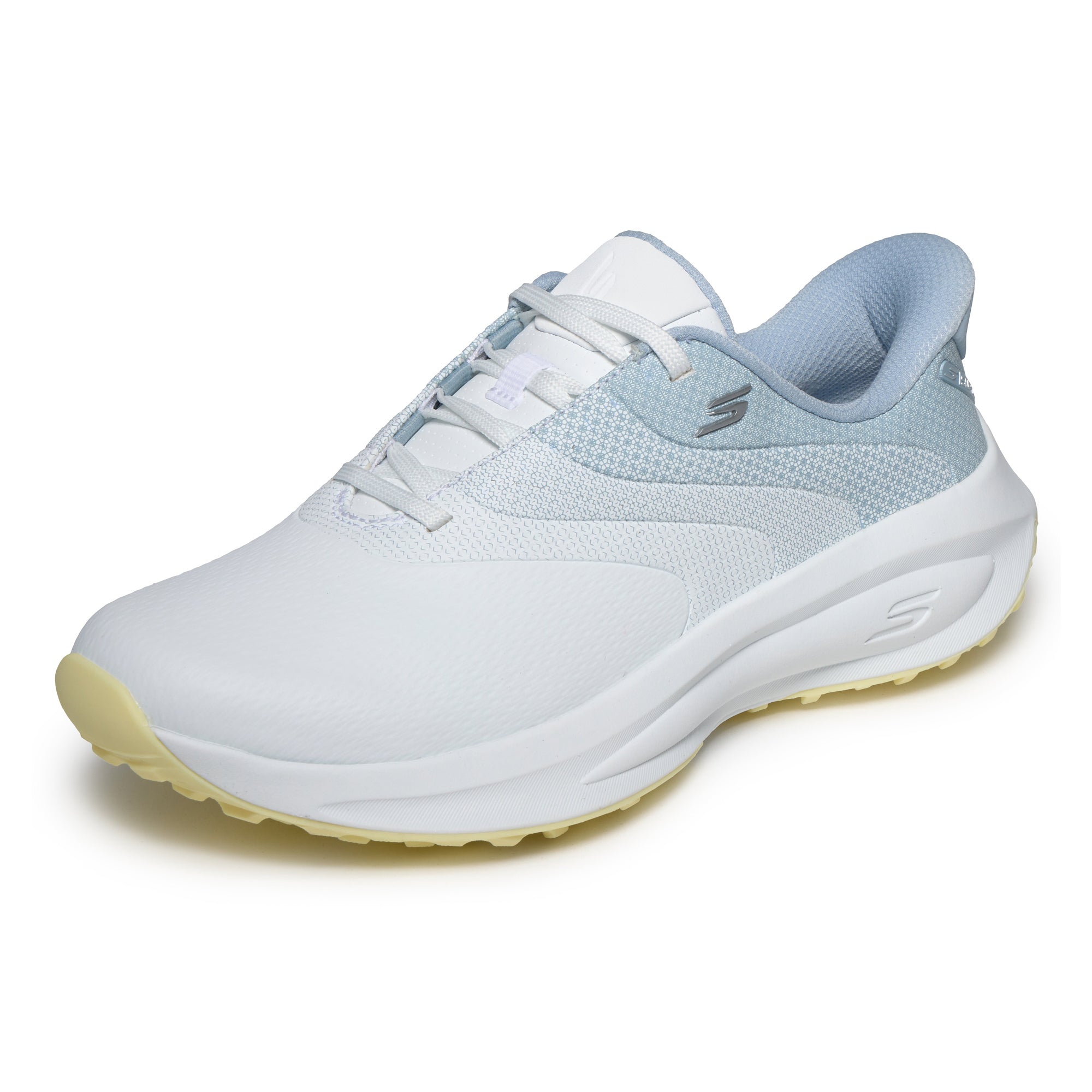 Skechers Women's Flow Slip-In Spikeless Golf Shoes - White, Light Blue & Yellow