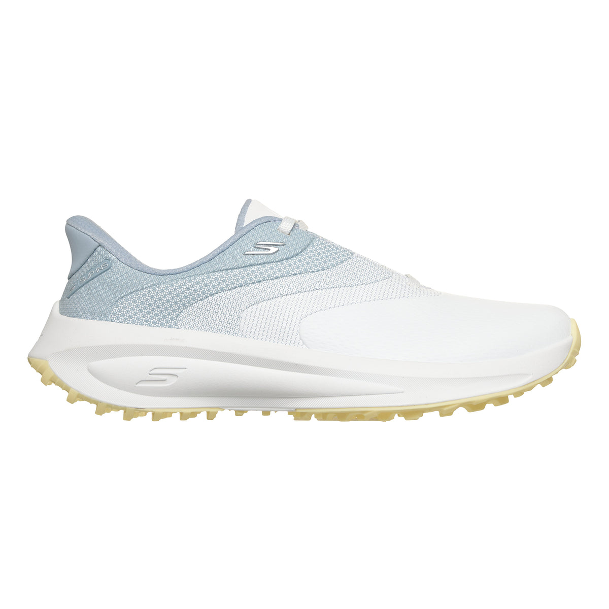 Skechers Women's Flow Slip-In Spikeless Golf Shoes - White, Light Blue & Yellow