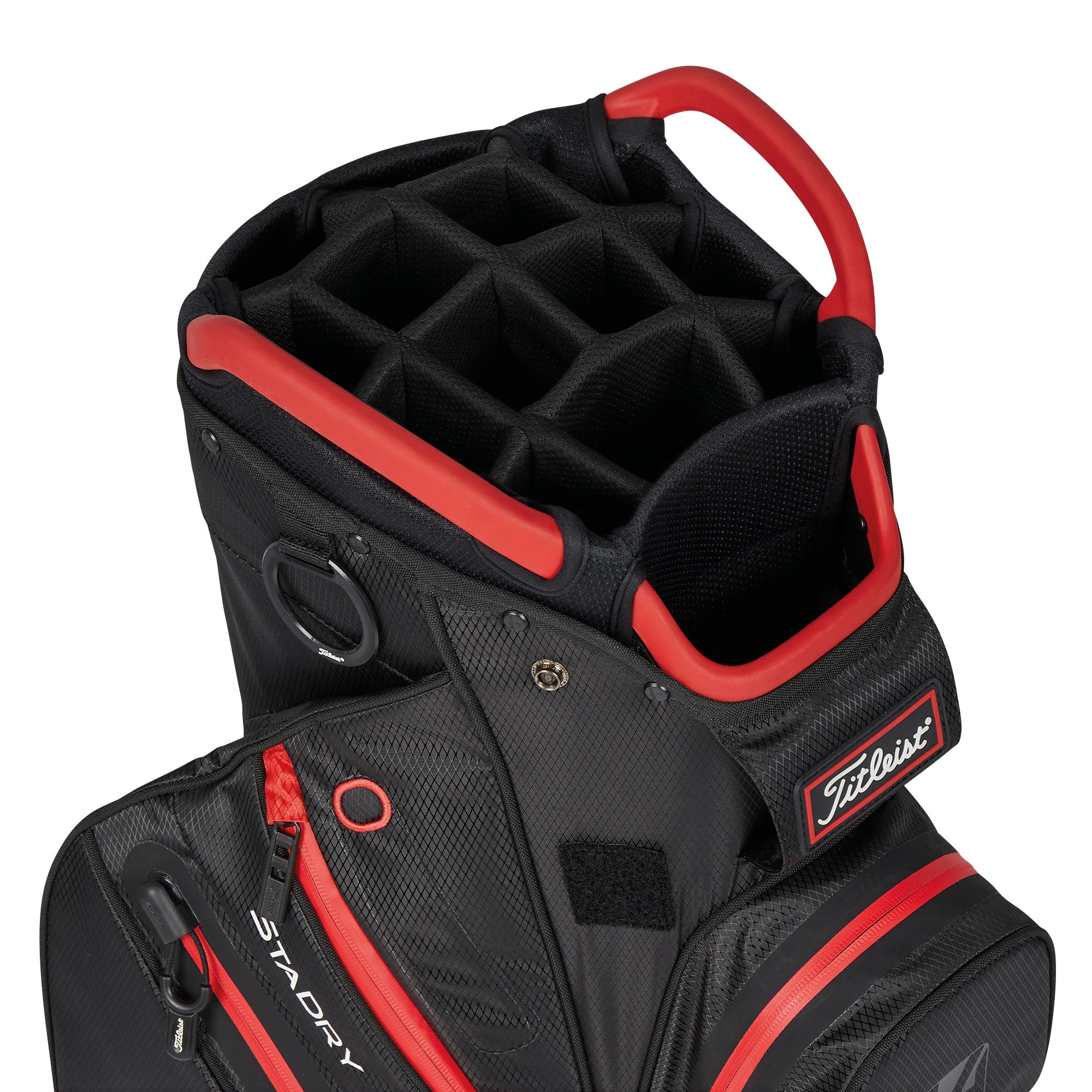 Titleist Cart 14 Stadry Golf Cart Bag - Black, Black & Red