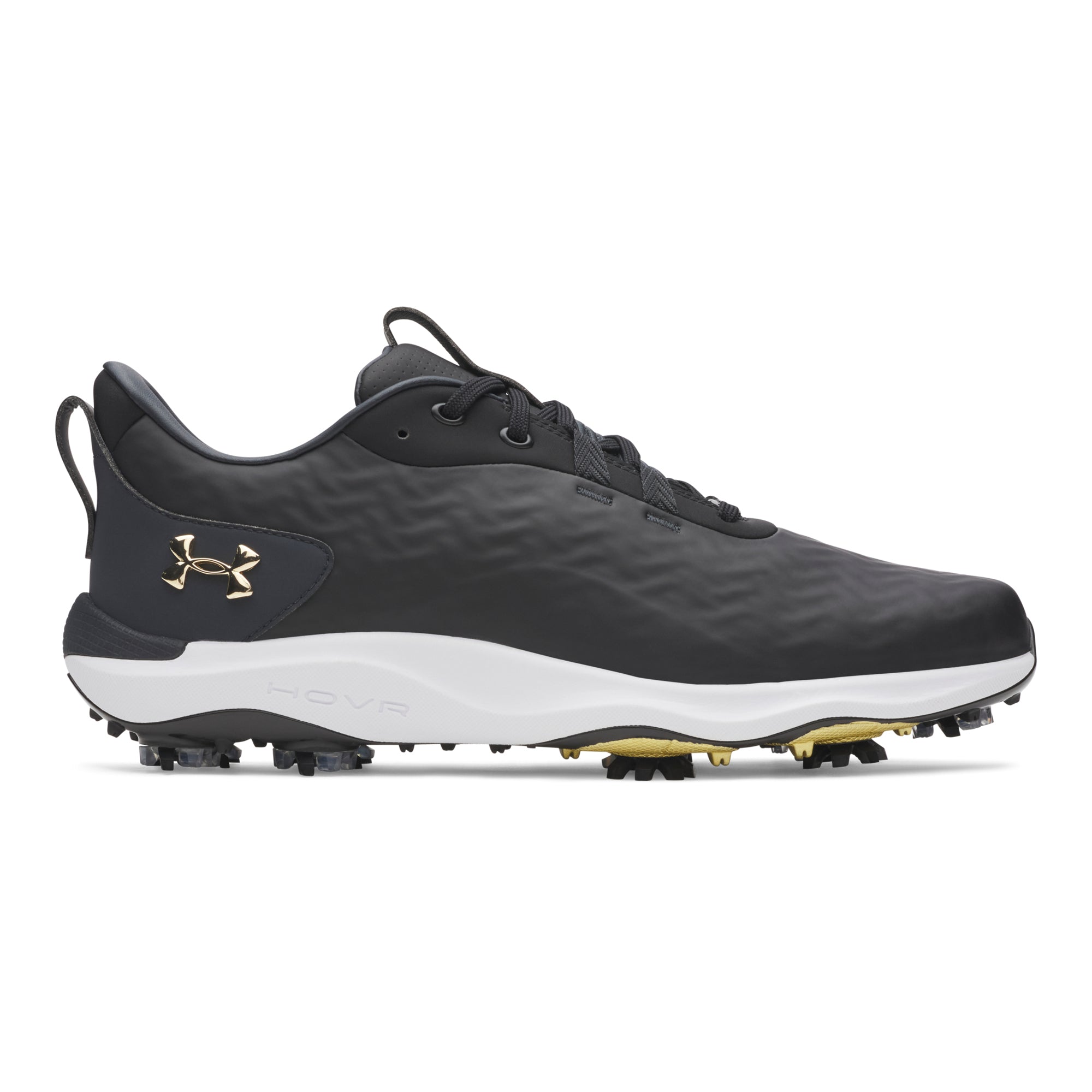 Under Armour Drive Pro Clone Spiked Golf Shoes - Black, Anthracite & Metallic Gold