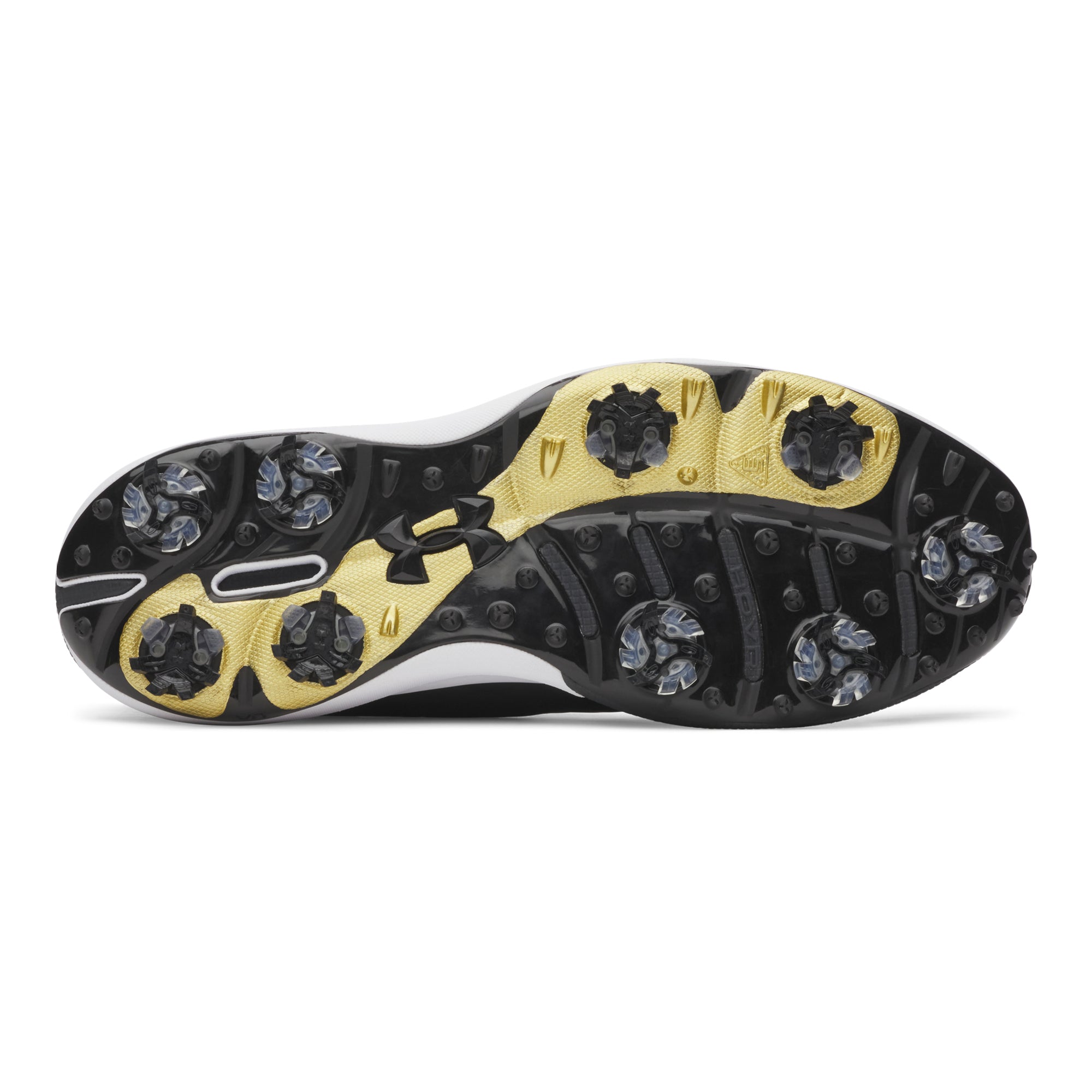 Under Armour Drive Pro Clone Spiked Golf Shoes - Black, Anthracite & Metallic Gold