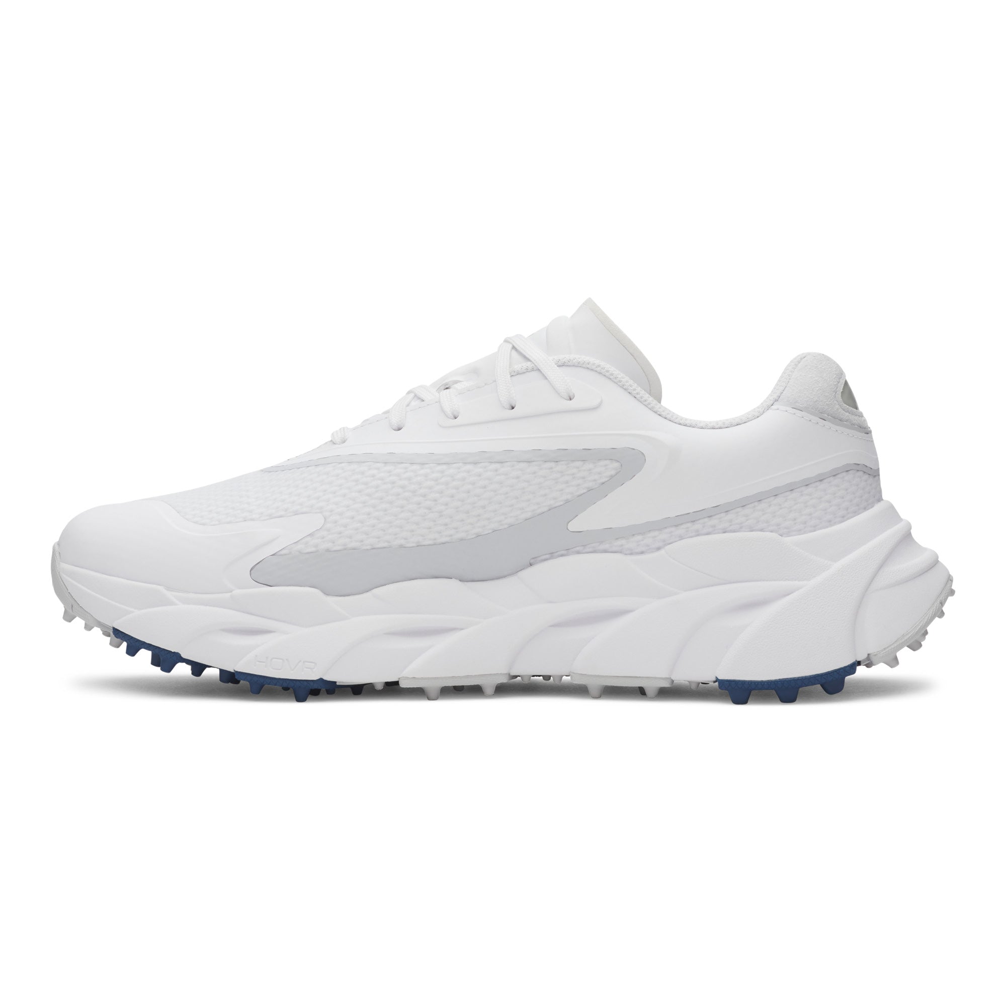 Under Armour Halo Hybrid Spikeless Golf Shoes - White, White & Metallic Silver