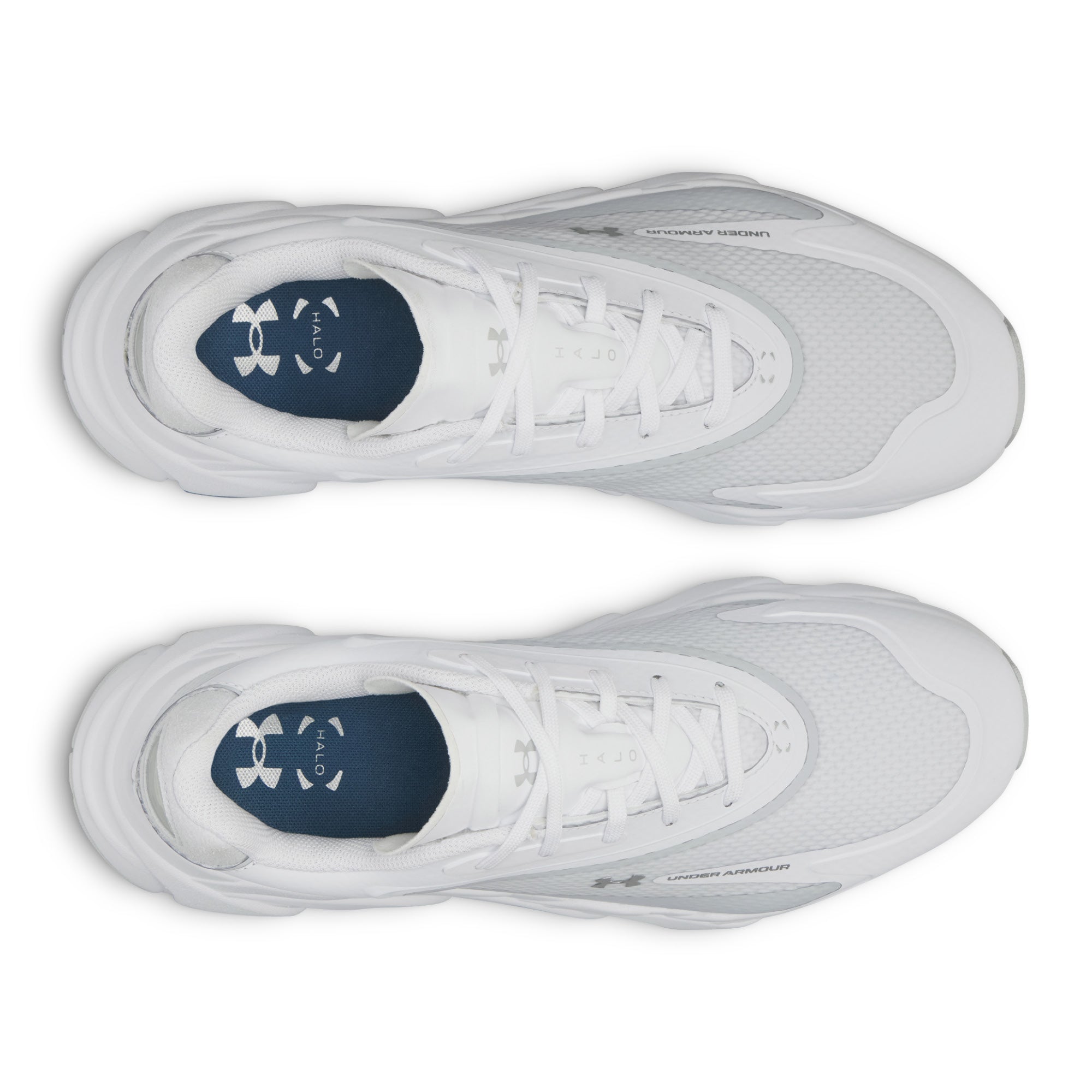 Under Armour Halo Hybrid Spikeless Golf Shoes - White, White & Metallic Silver