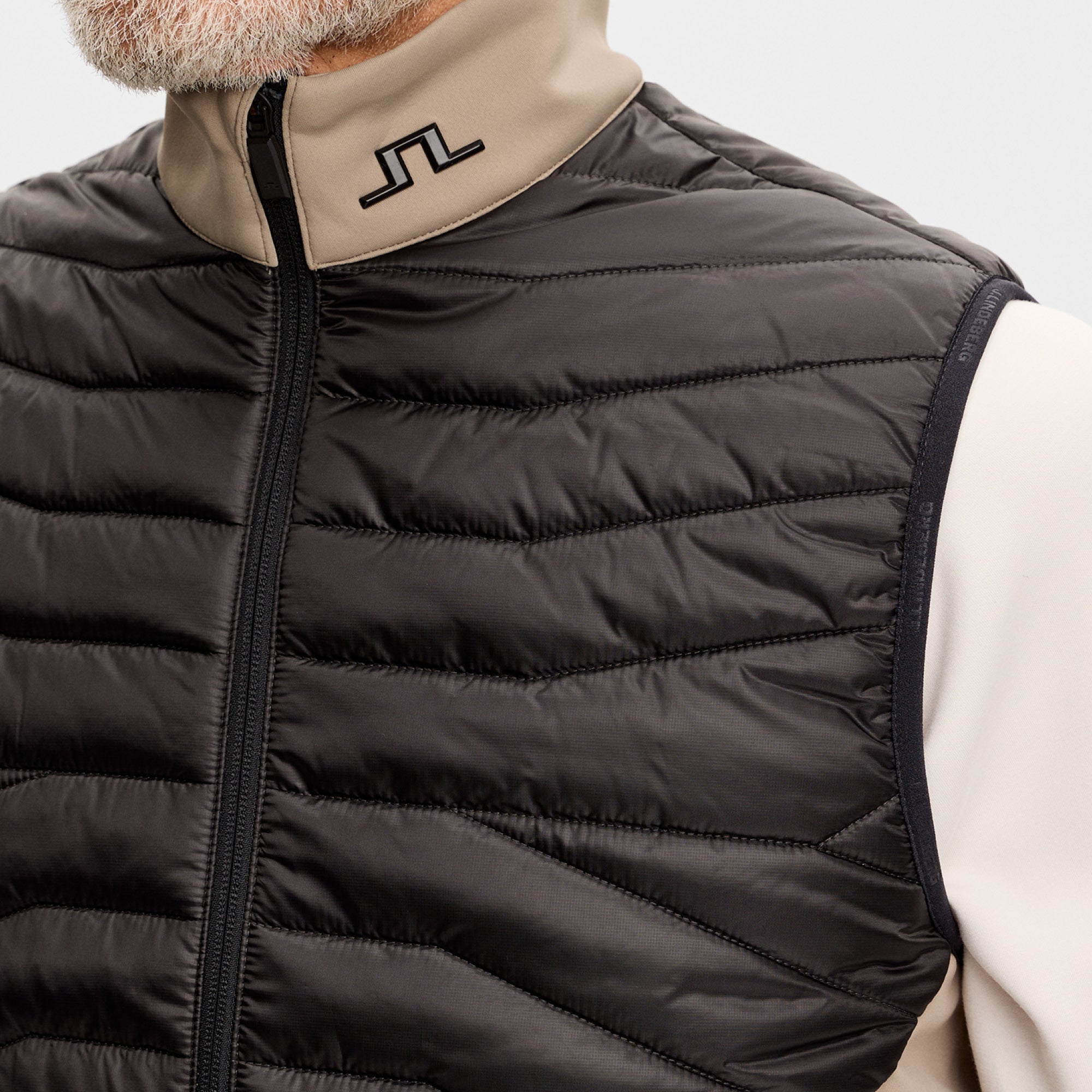 J Lindeberg Heyden Quilt Hybrid Vest - Brindle