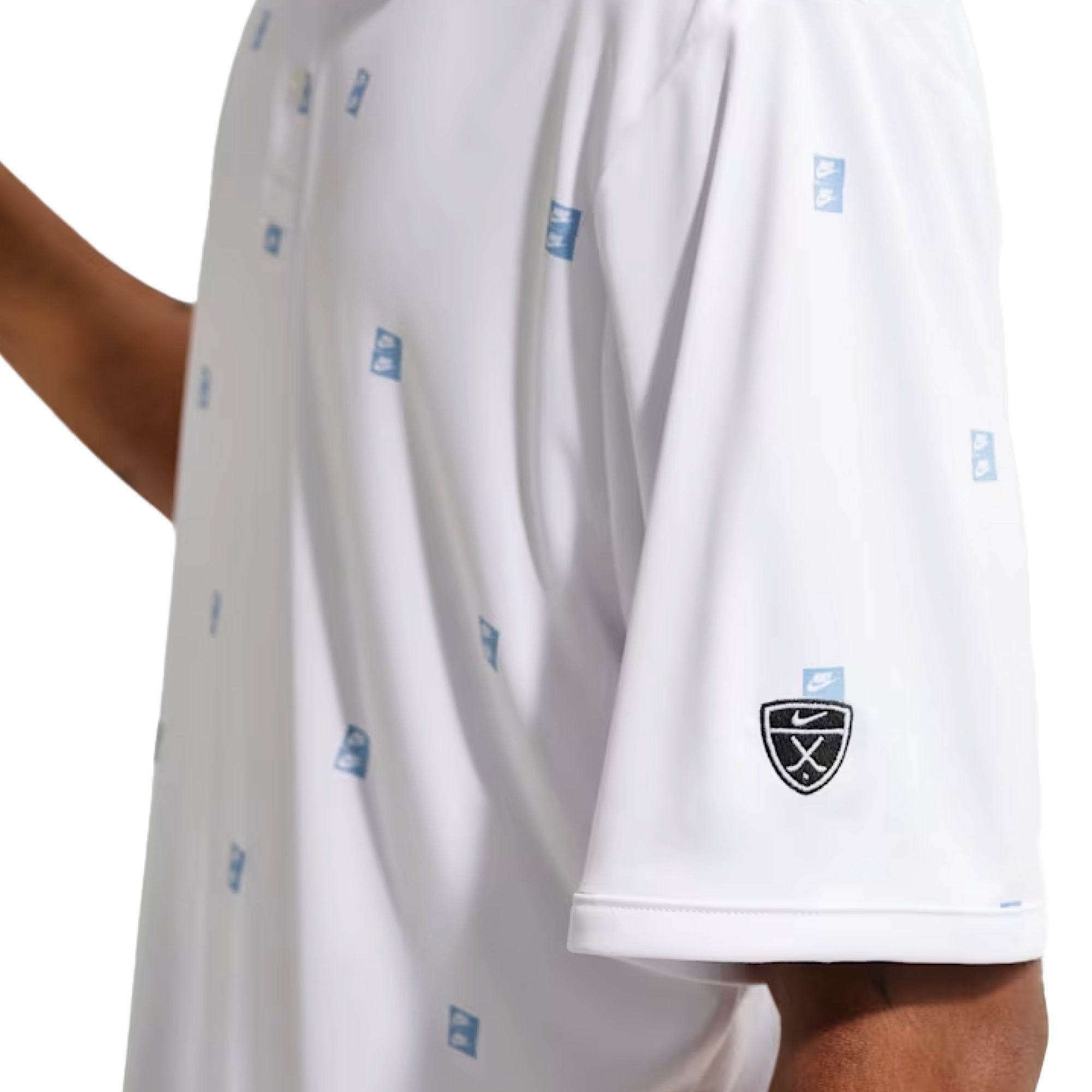 Nike Dri-FIT PAR5 Icon Stack Golf Polo Shirt - White & Work Blue