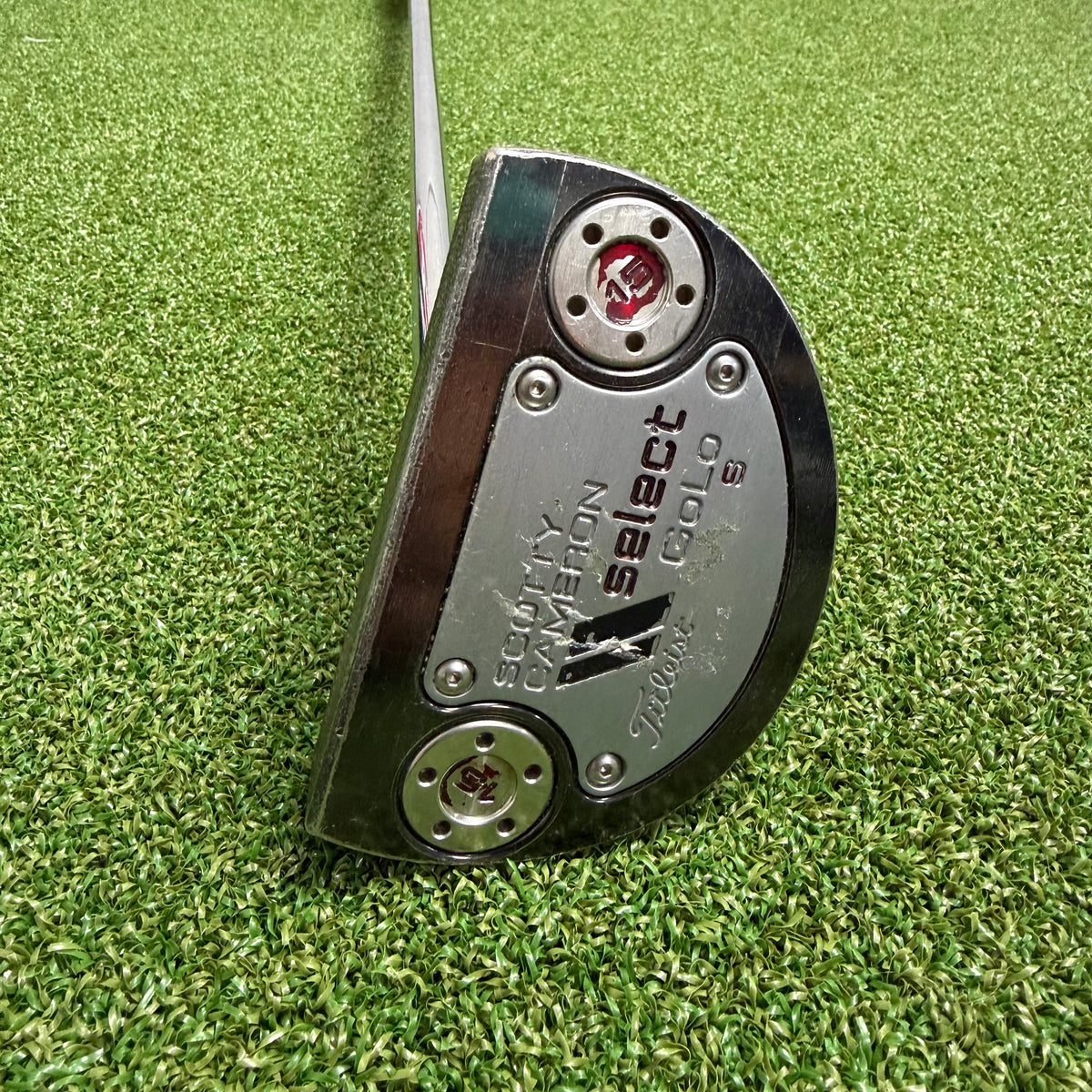 Scotty Cameron Select Golo 5s Putter - Scotty Cameron Steel Shaft - Superstroke Pistol Tour White Blue & Orange Grip