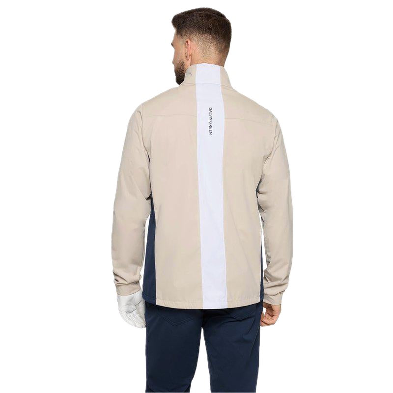 Galvin Green Lloyd Full Zip Golf Jacket - Sand, Navy & White