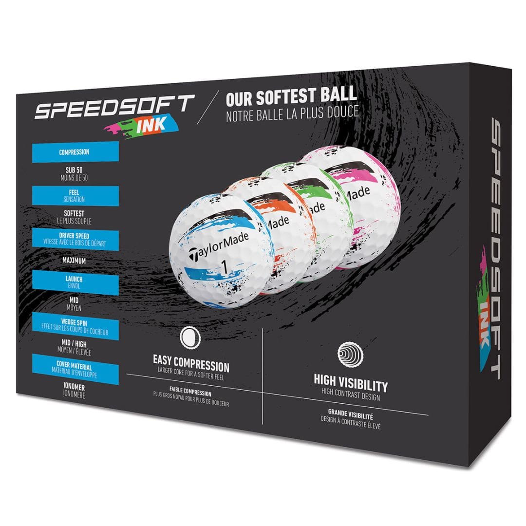 TaylorMade Speedsoft Ink Golf Balls - Multi Colour