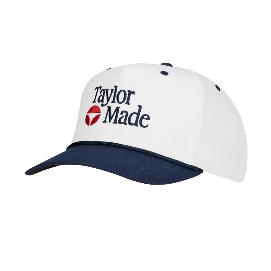 TaylorMade A-Frame Stock Rope Snapback Golf Cap - White