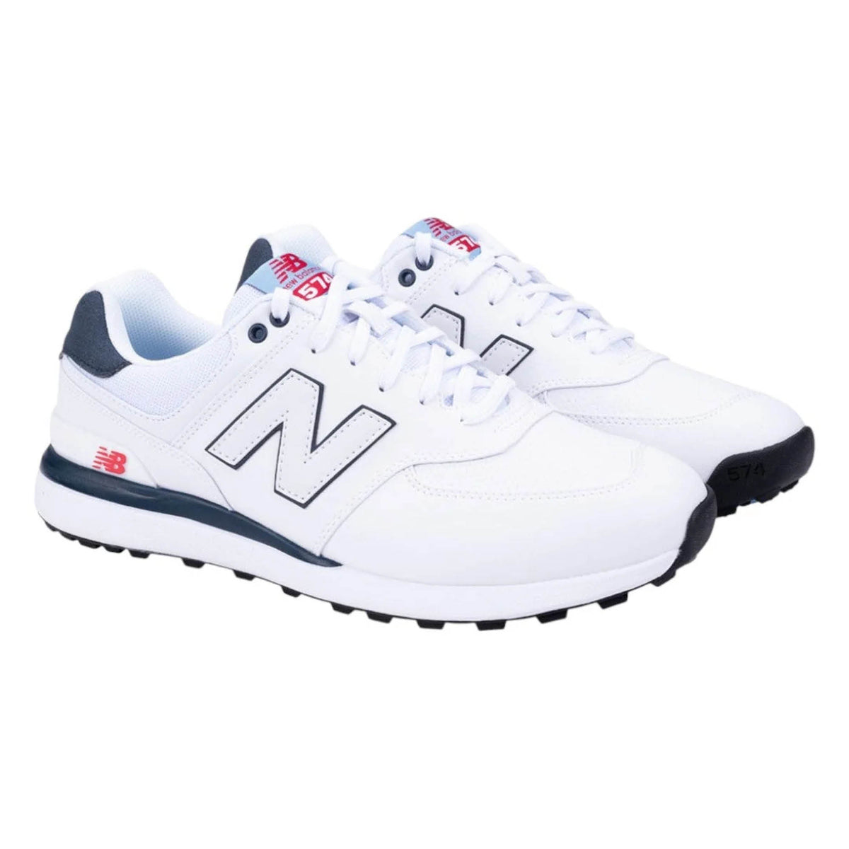 New Balance 574 Greens Spikeless Golf Shoes - White & Blue