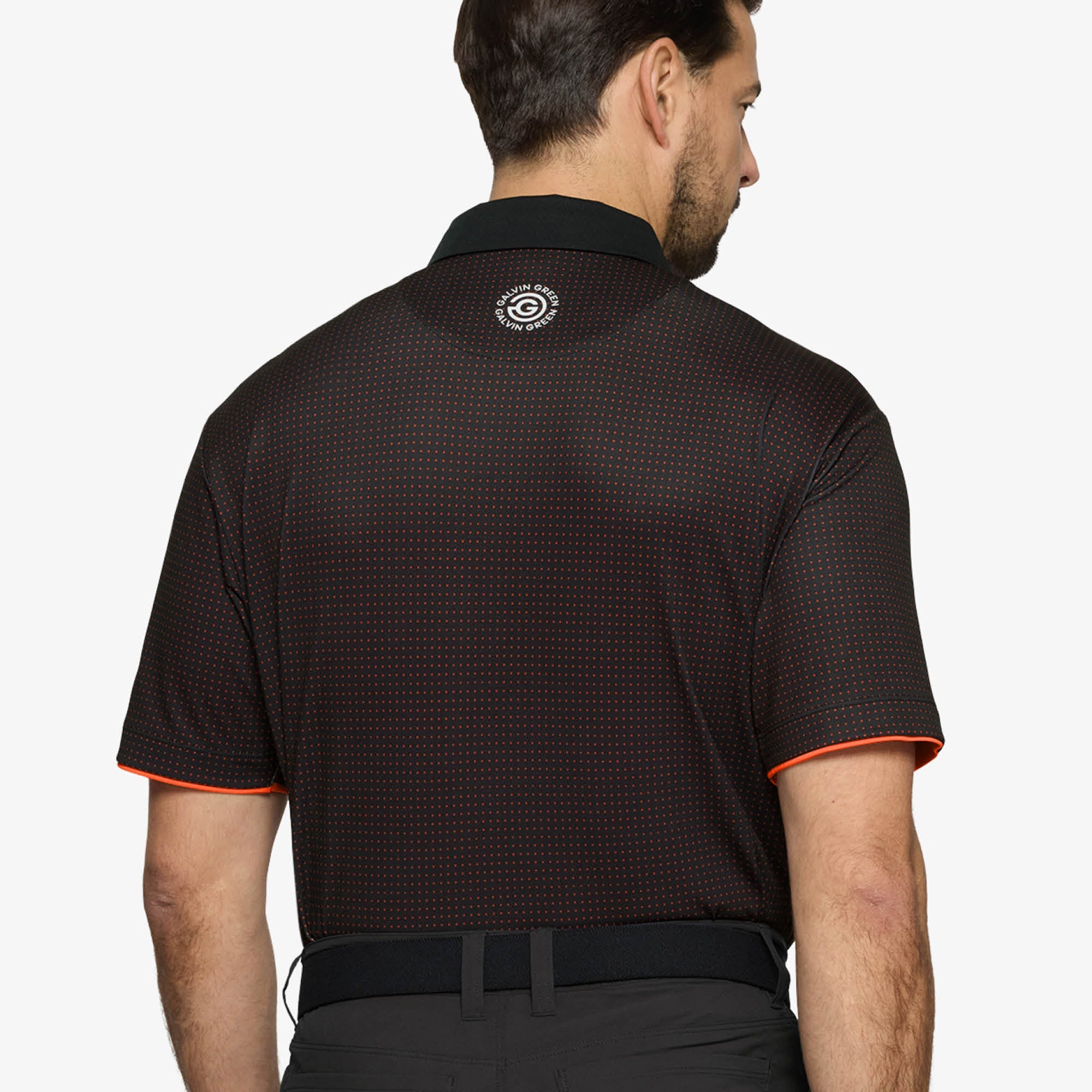 Galvin Green Medley Golf Polo Shirt - Black & Orange