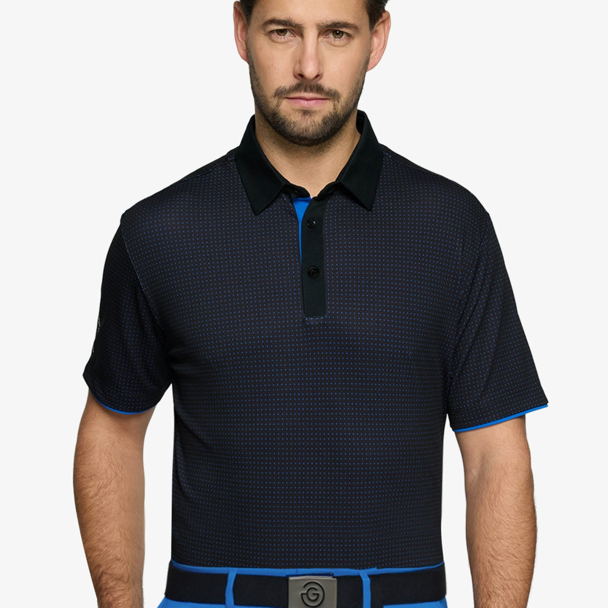 Galvin Green Medley Golf Polo Shirt - Black & Royal Blue