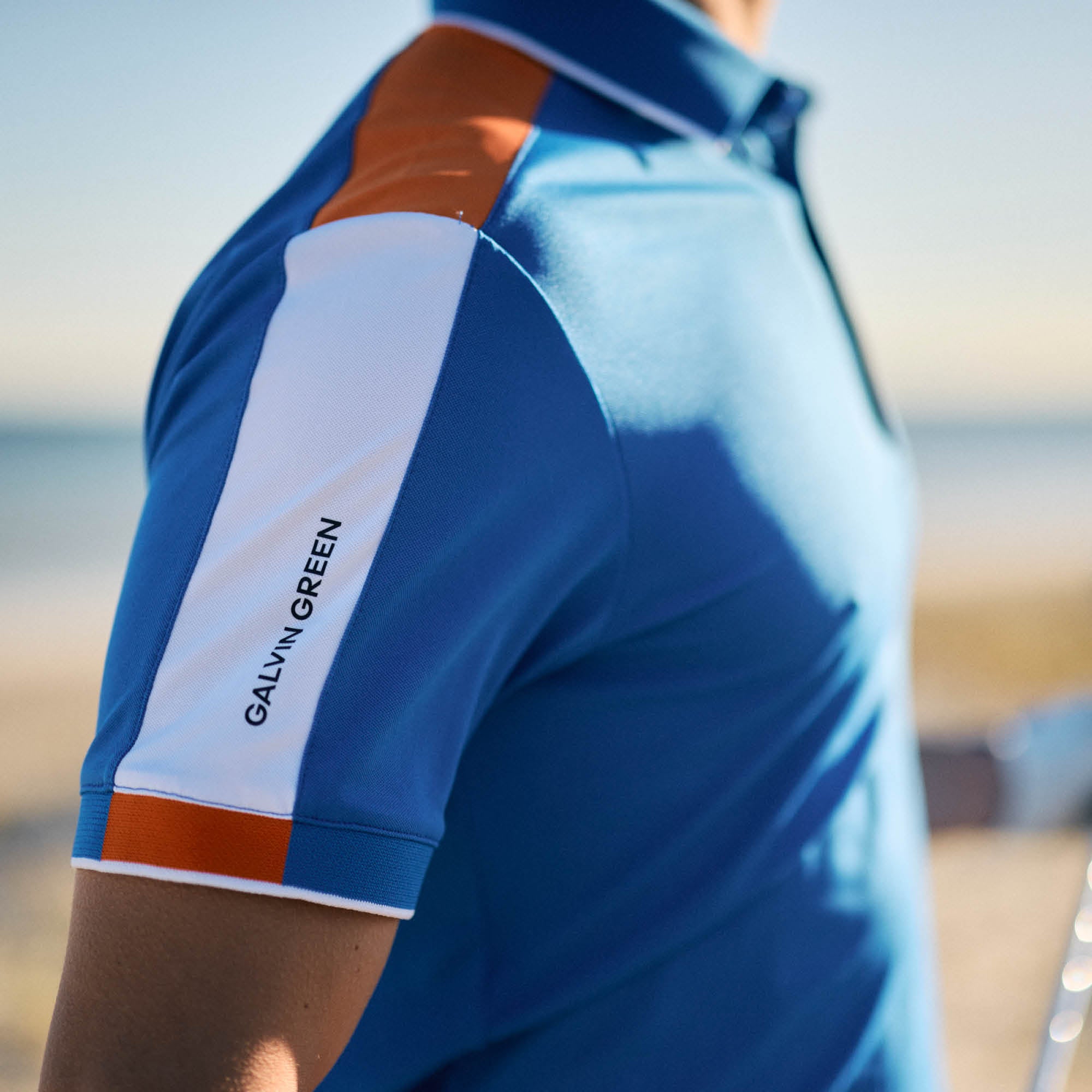 Galvin Green Mulligan Golf Polo Shirt - Royal Blue/White/Orange
