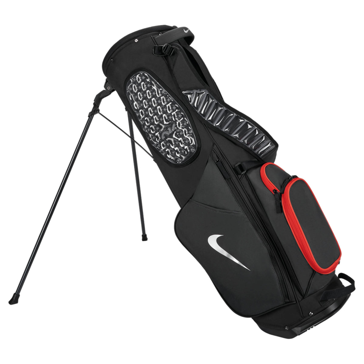 Nike Air Max Lite Golf Stand Bag - Black, Light Crimson & Metallic Silver