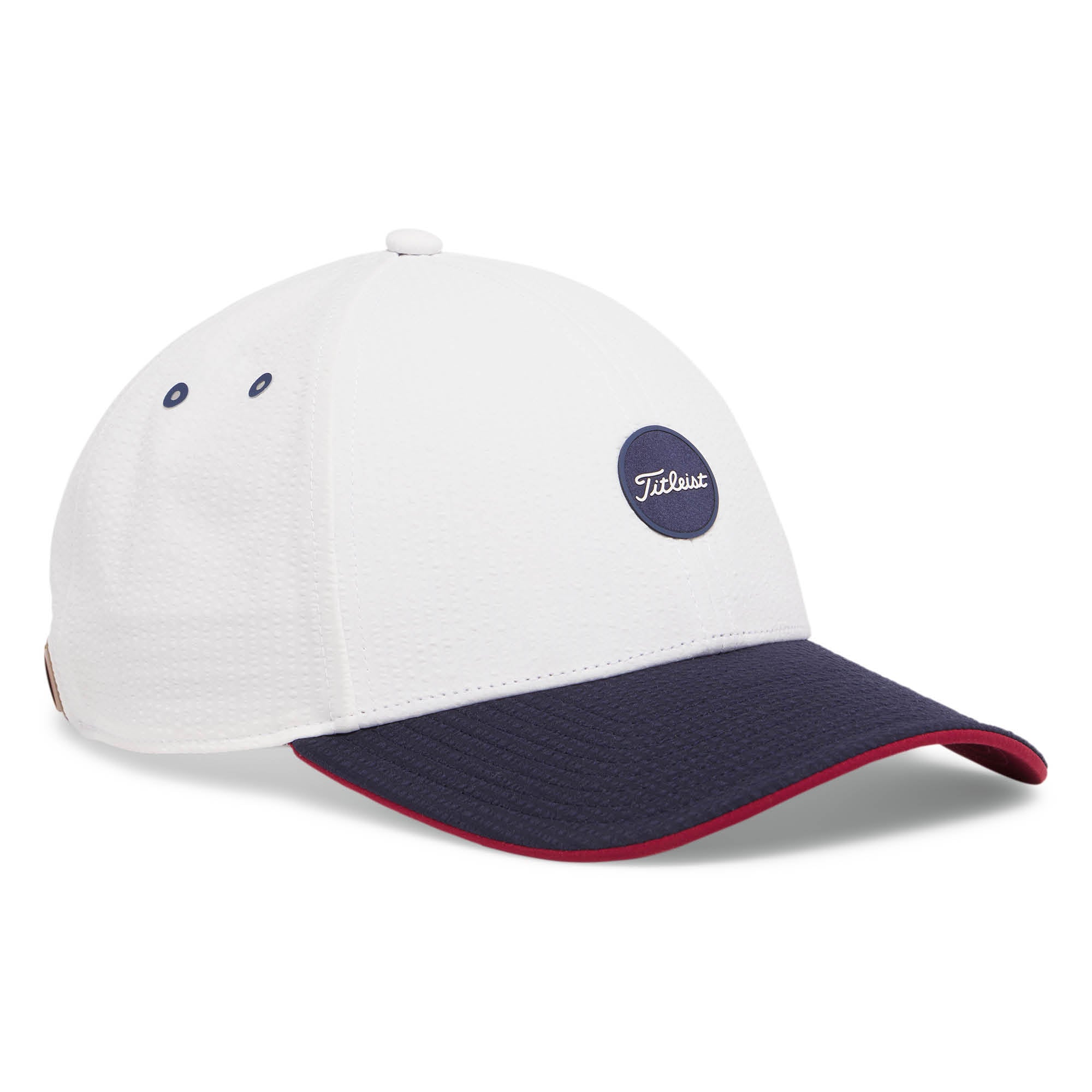 Titleist Montauk Lightweight Seersucker Nautical Links Collection Golf Cap - Navy & White