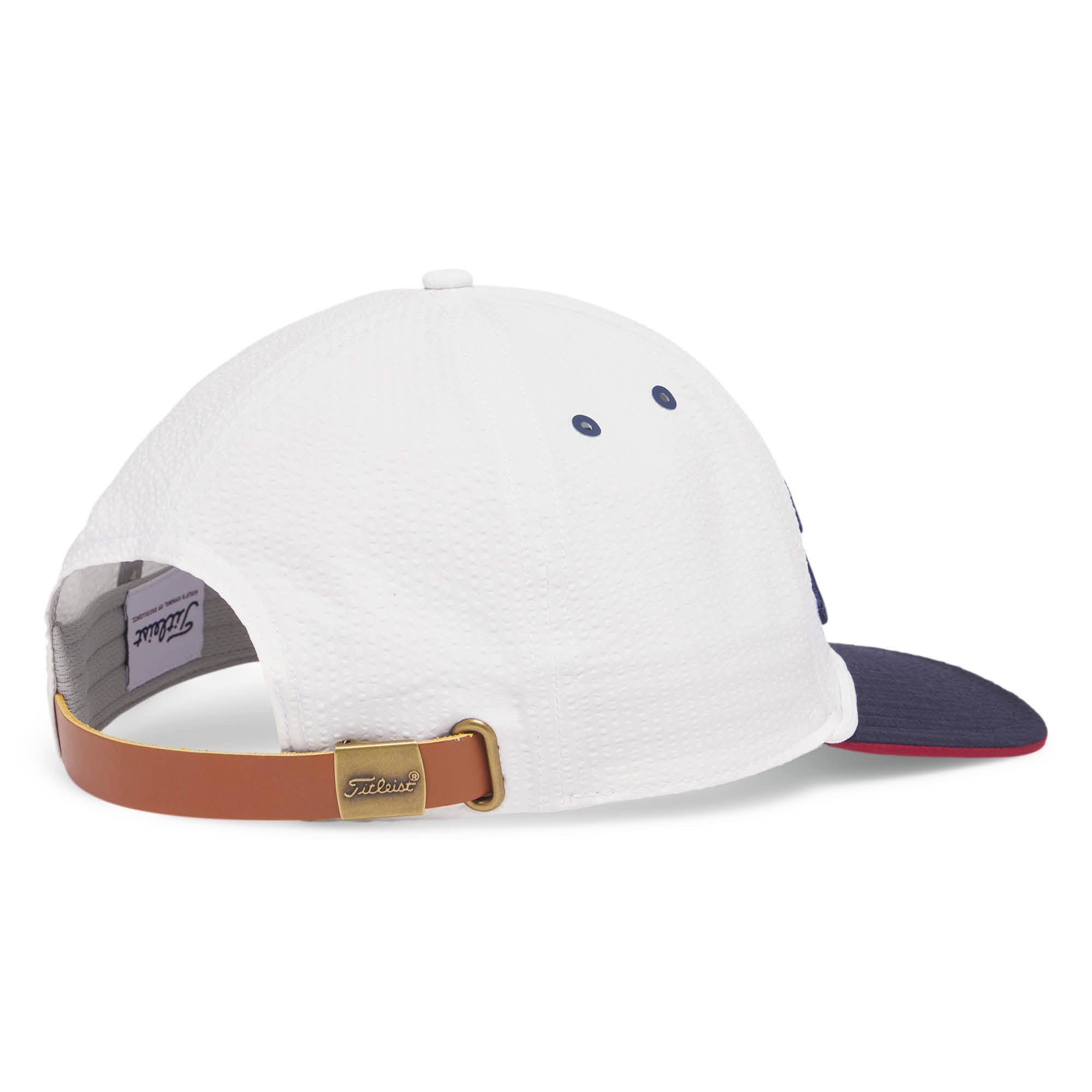 Titleist Players Seersucker Nautical Links Collection Golf Cap - White & Navy