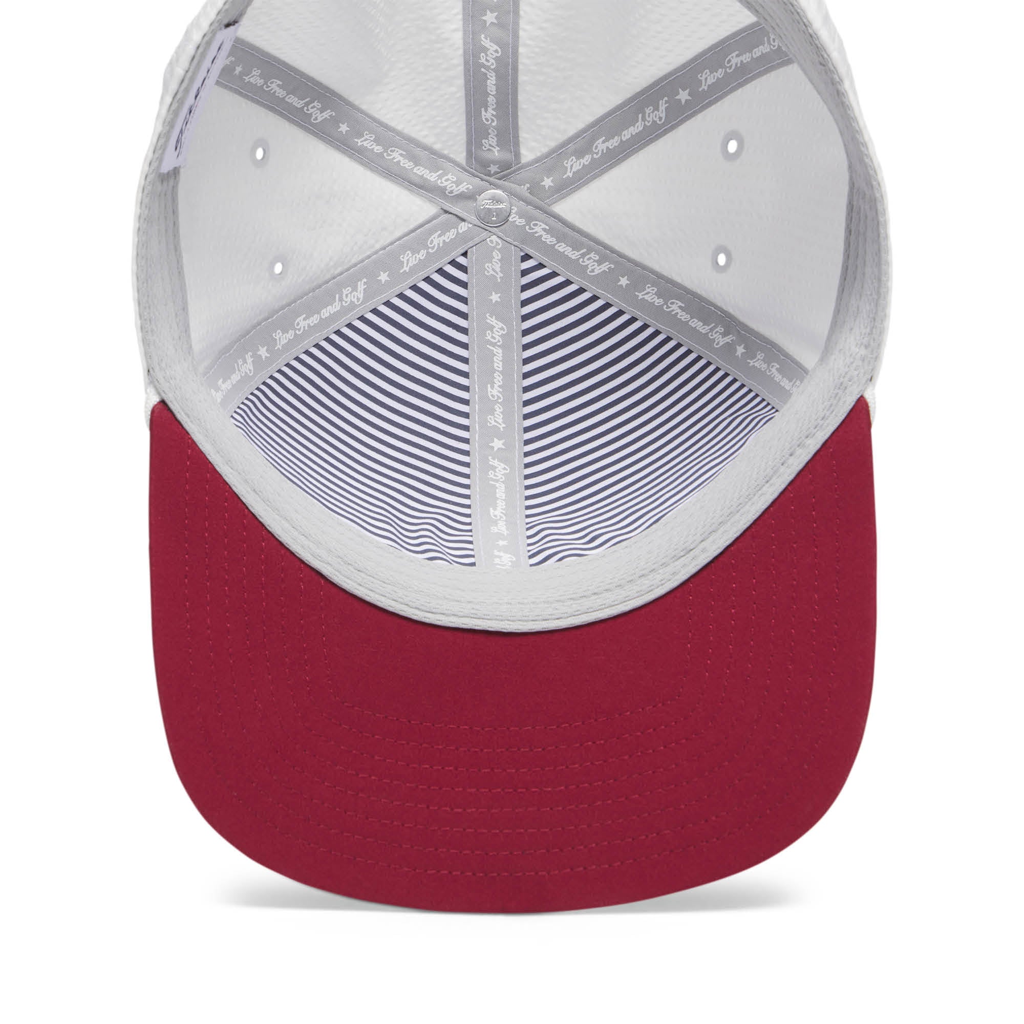 Titleist Players Seersucker Nautical Links Collection Golf Cap - White & Navy