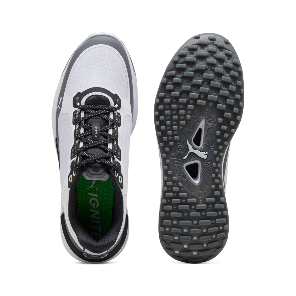 Puma Ignite Elevate X Spikeless Golf Shoes - Puma White, Slate Sky & Black