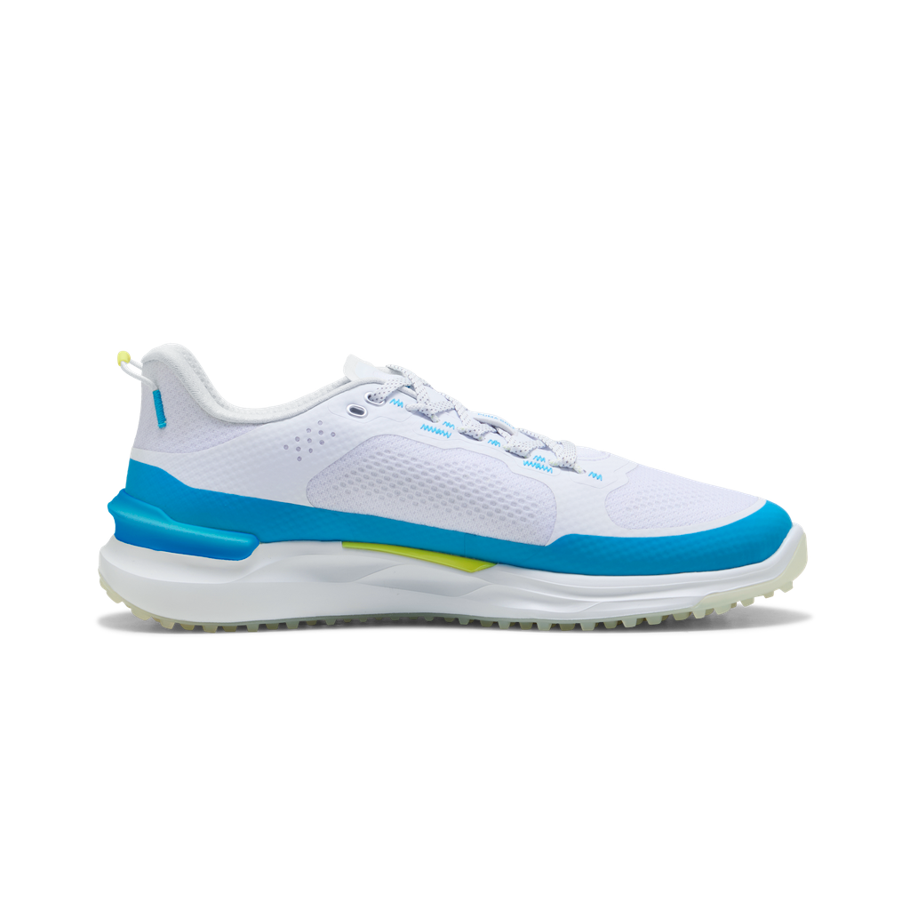 Puma Ignite Elevate X Spikeless Golf Shoes - Puma White, Blue & Apple