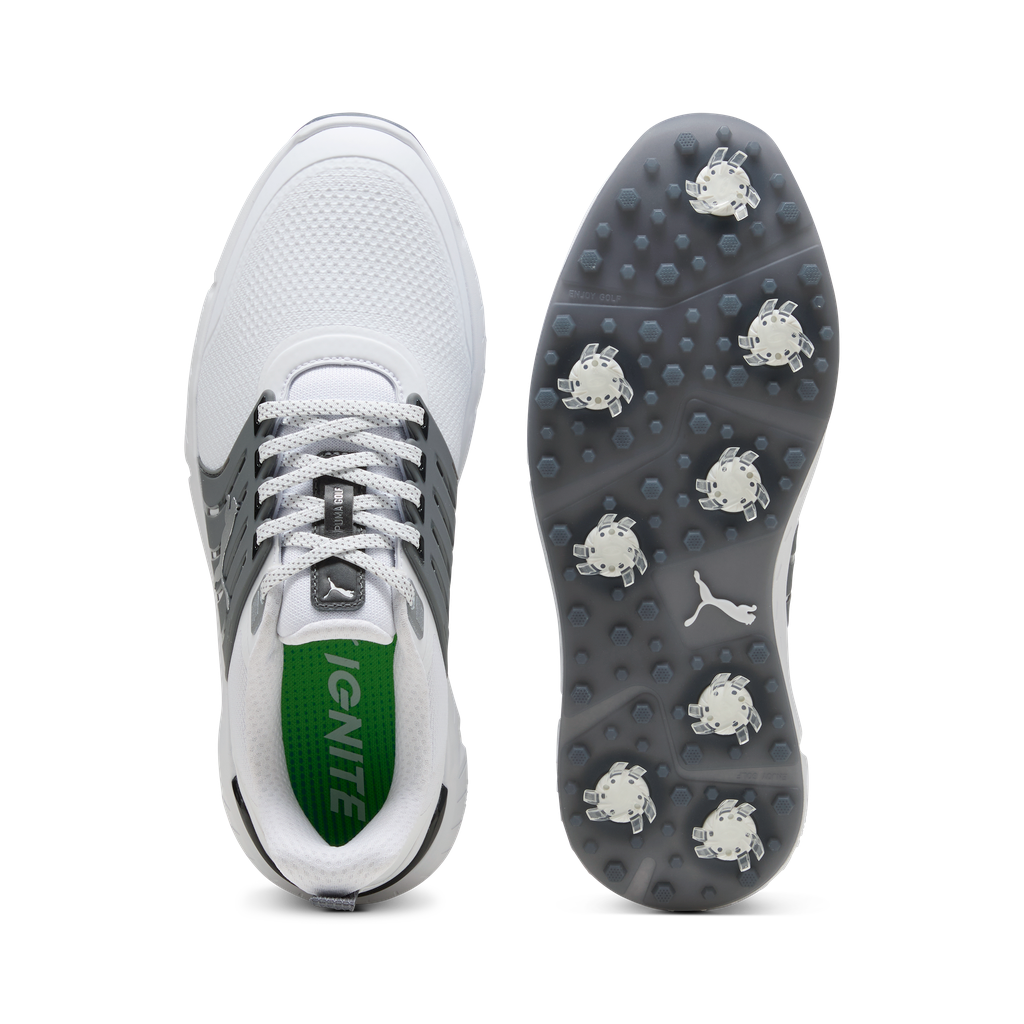 Puma Ignite Elevate 2 Tour Spiked Golf Shoes - Puma White, Slate Sky & Black