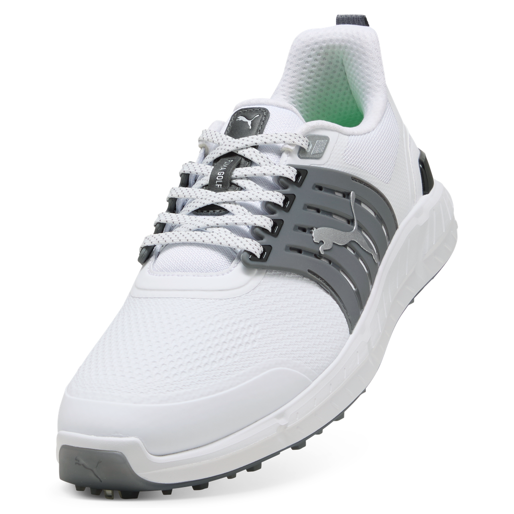 Puma Ignite Elevate 2 Tour Spiked Golf Shoes - Puma White, Slate Sky & Black