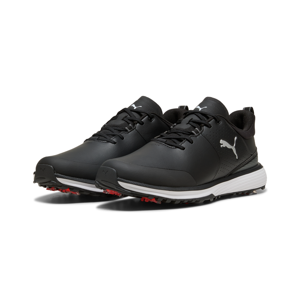 Puma Fusion Grip ST Spiked Golf Shoes - Puma Black & Puma Silver