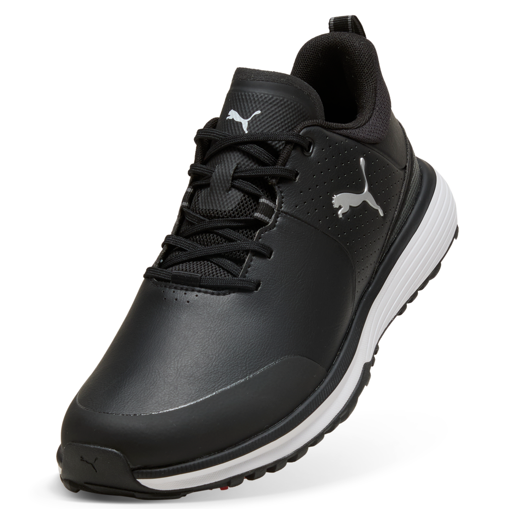 Puma Fusion Grip ST Spiked Golf Shoes - Puma Black & Puma Silver