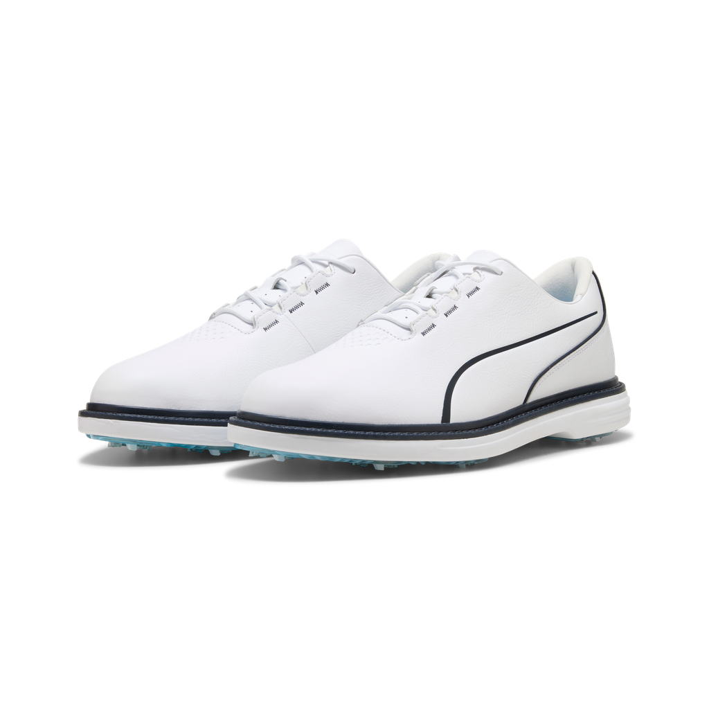 Puma Avant Tour Spiked Golf Shoes - Puma White & Deep Navy