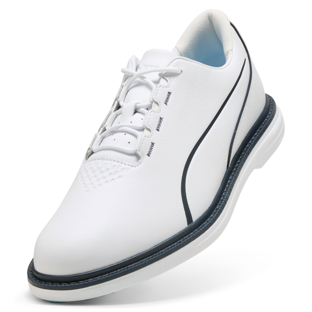 Puma Avant Tour Spiked Golf Shoes - Puma White & Deep Navy