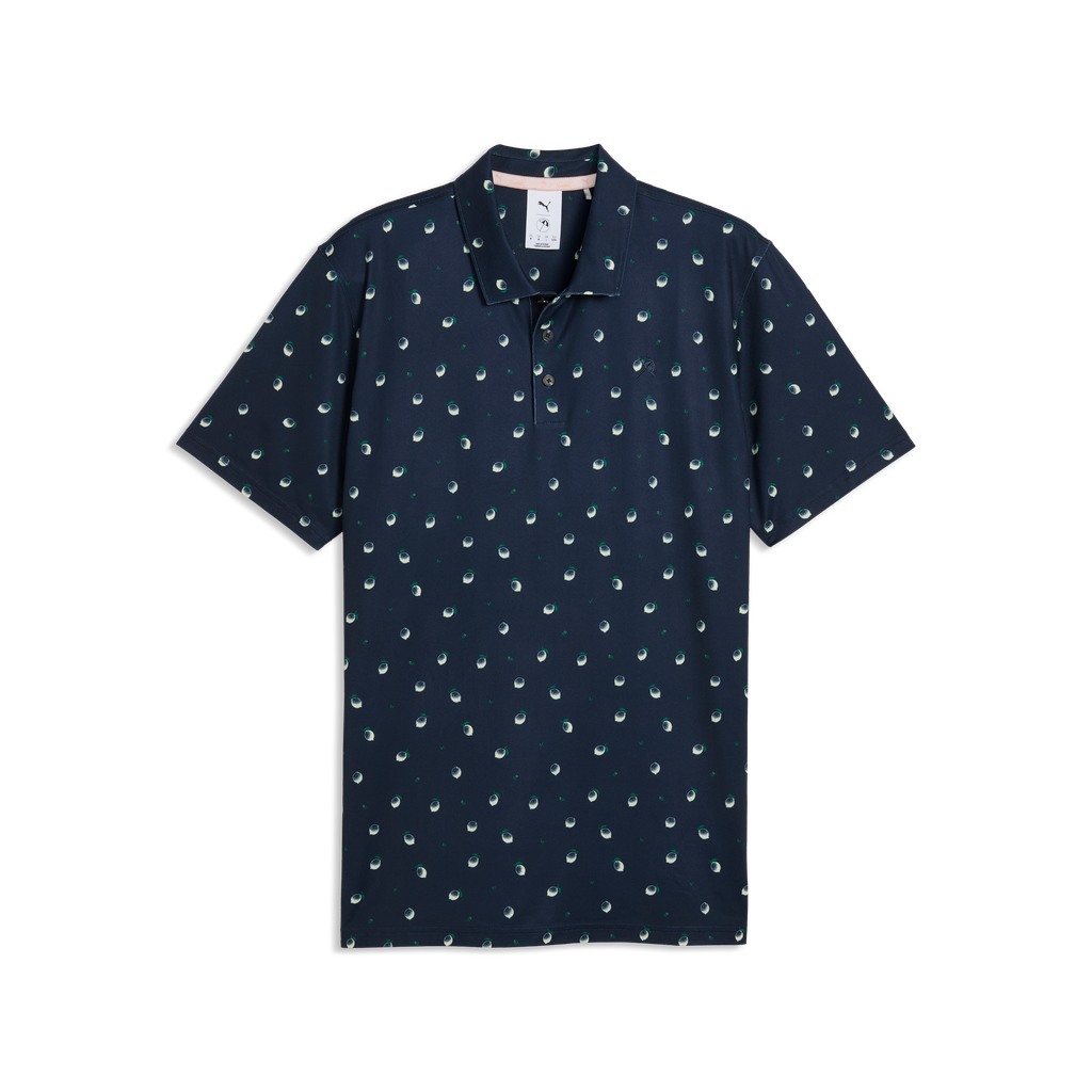 Puma x Arnold Palmer Cloudspun Lemon Golf Polo Shirt - Deep Navy