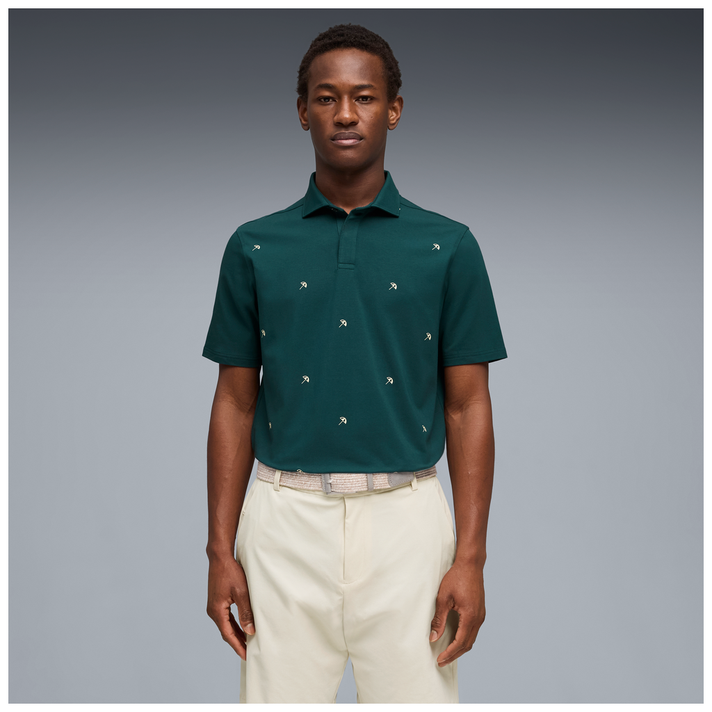 Puma x Arnold Palmer Madlon Umbrella Golf Polo Shirt - Forest Green
