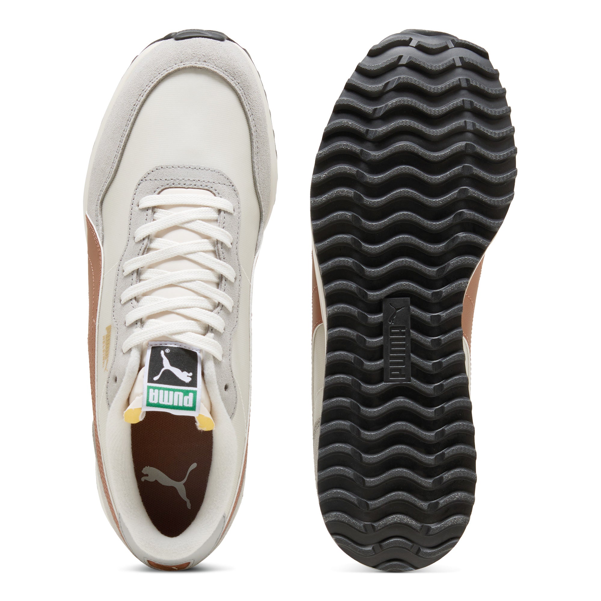Puma Helsinki G Spikeless Golf Shoes - Vapor Grey & Brown Mushroom