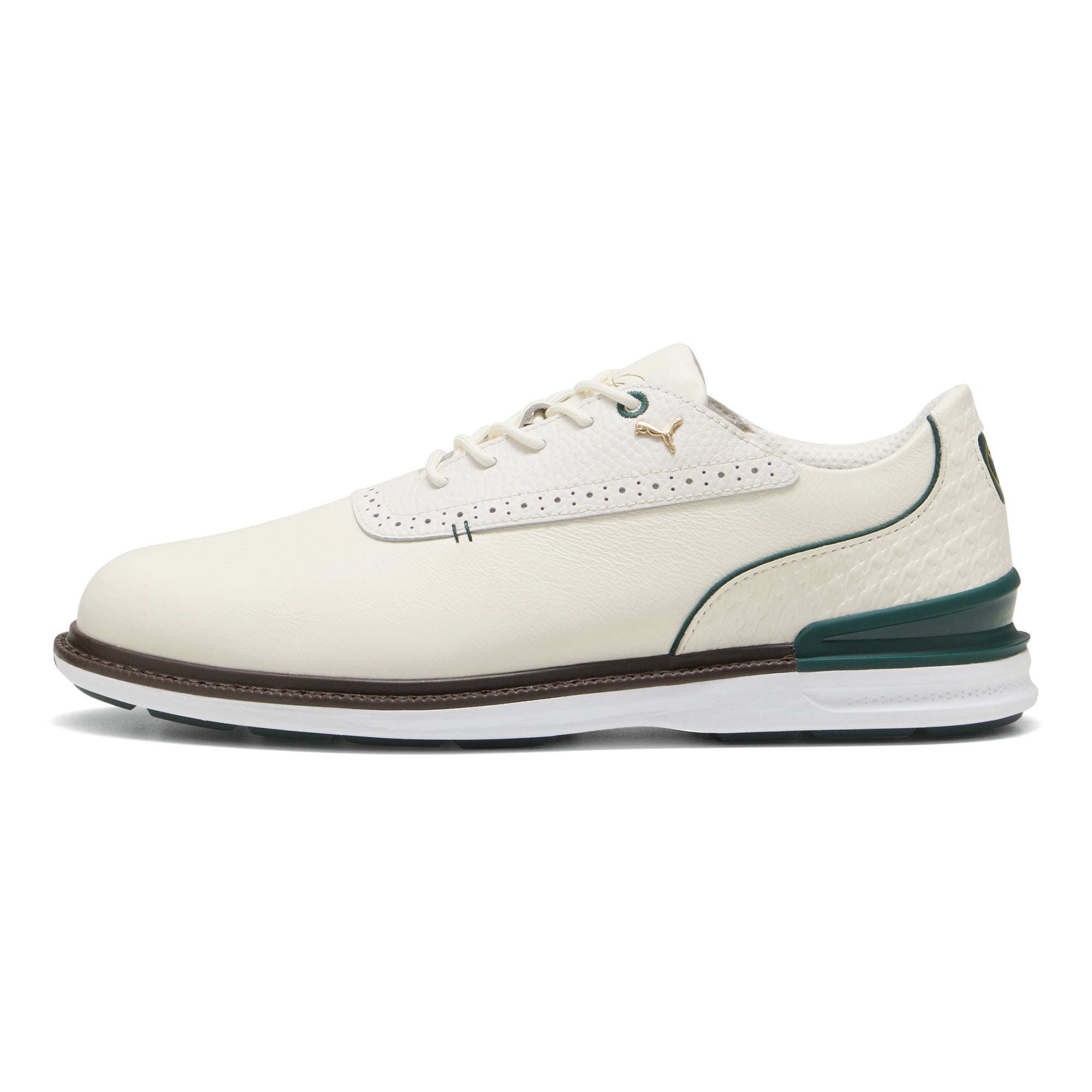 Puma X AP Avant Spikeless Golf Shoes - Puma White & Forest Green