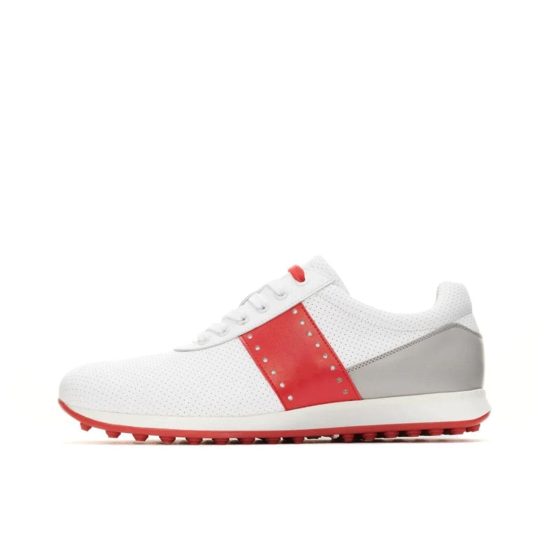 Duca Del Cosma Belair Golf Shoes (White, Grey & Red)
