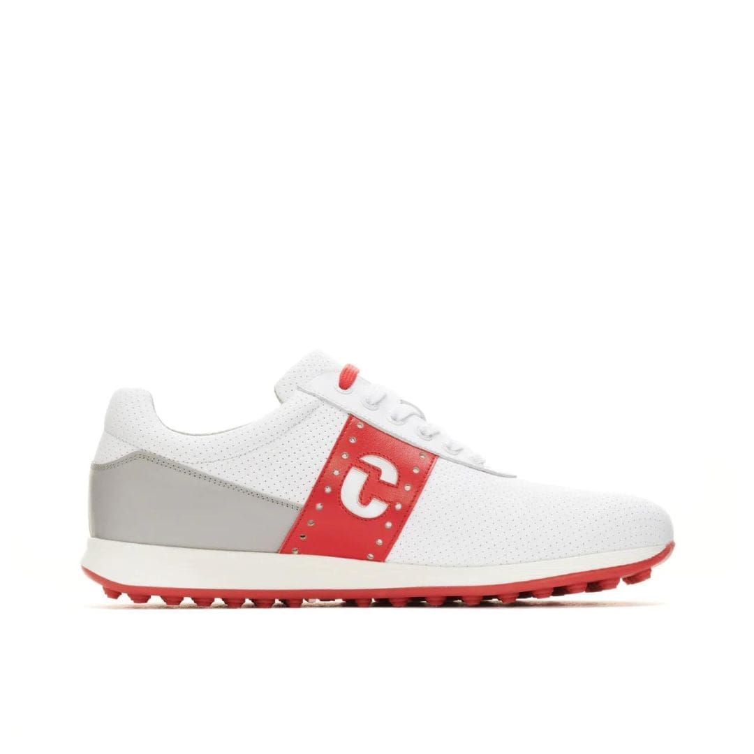 Duca Del Cosma Belair Golf Shoes (White, Grey & Red)