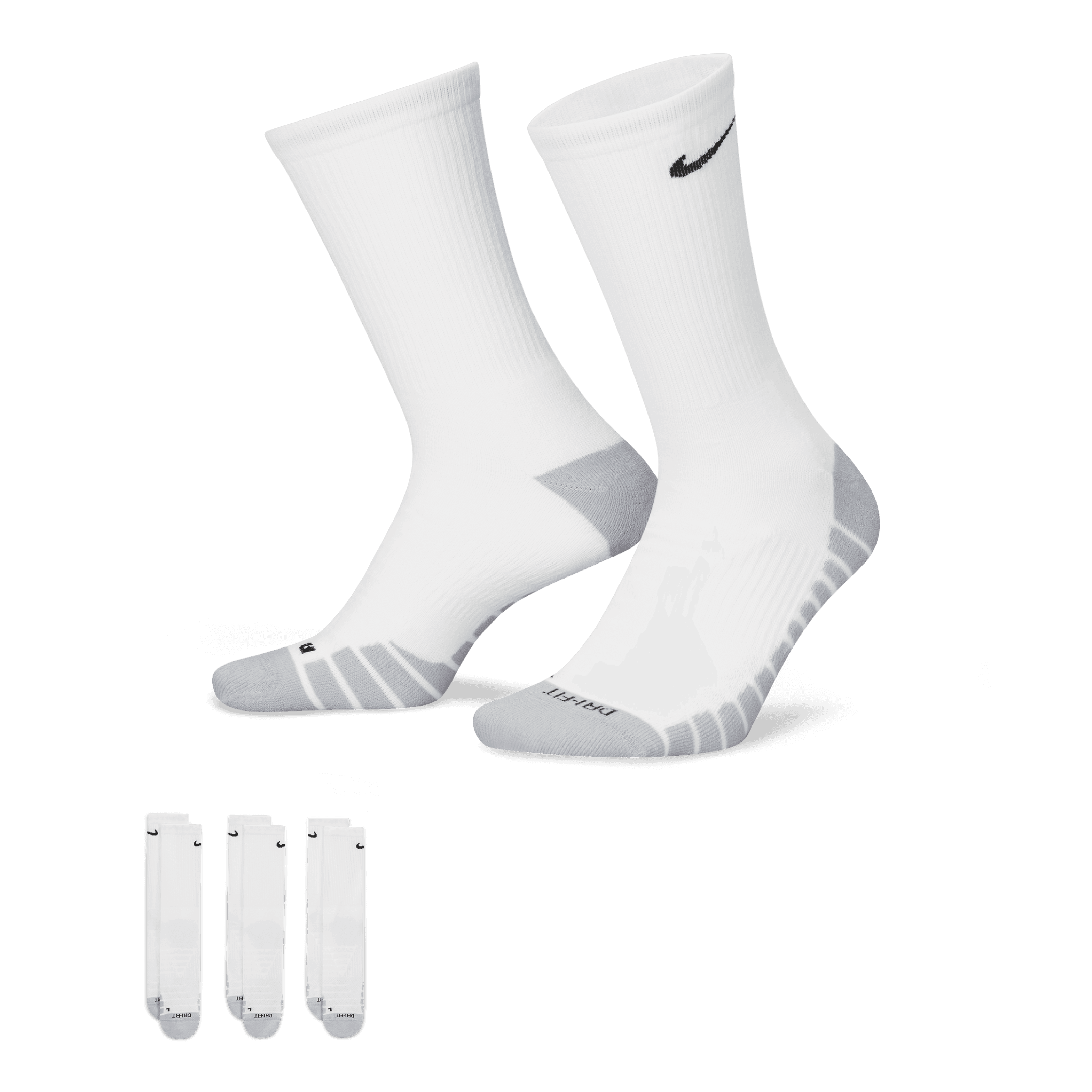 Nike Everyday Max Cushioned Crew Socks - 3 Pack - White