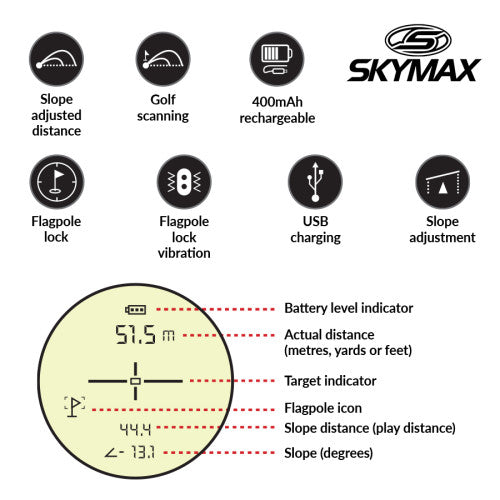Skymax SX-75 Laser Golf Rangefinder Mini