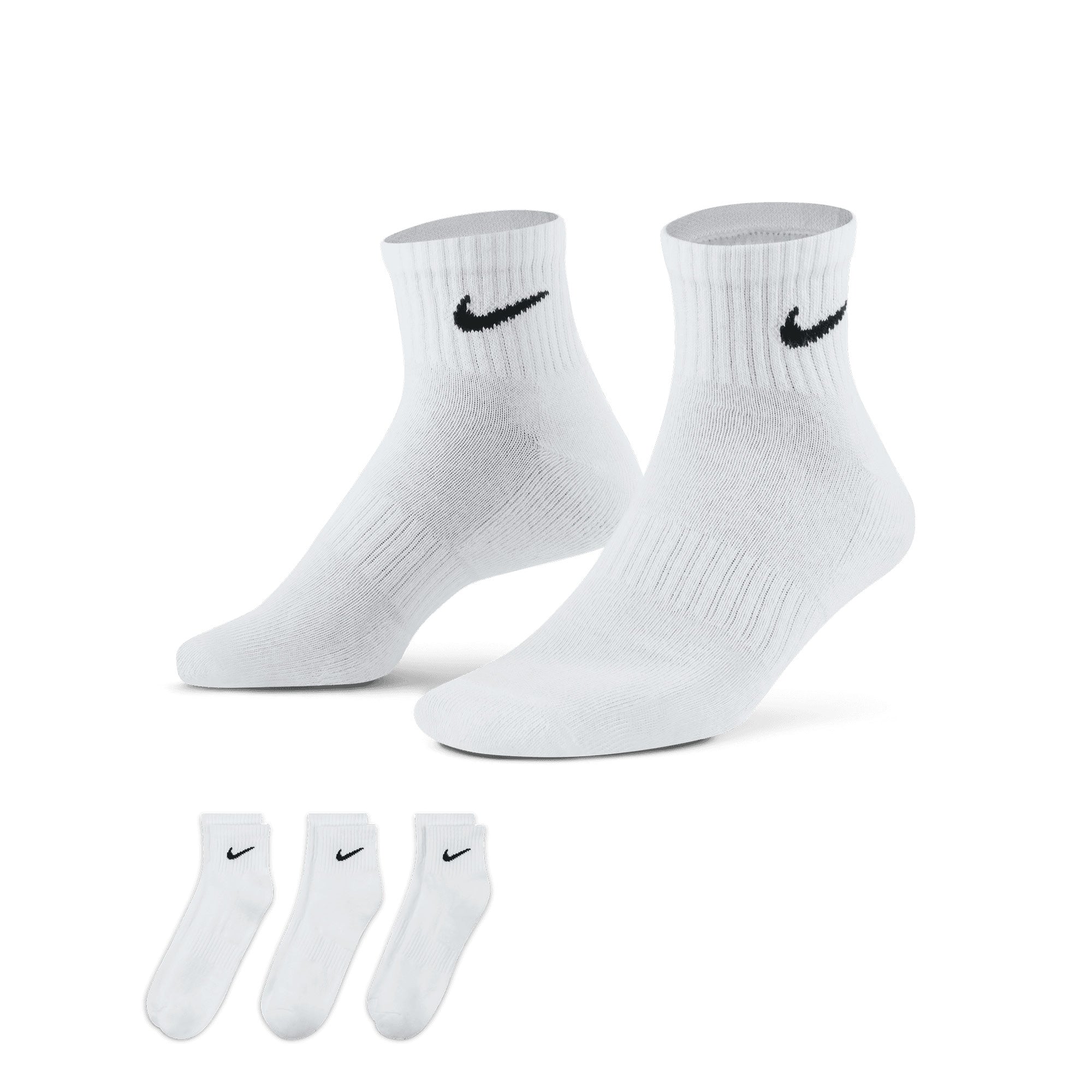 Nike Everyday Max Cushioned Ankle Socks - 3 Pack - White