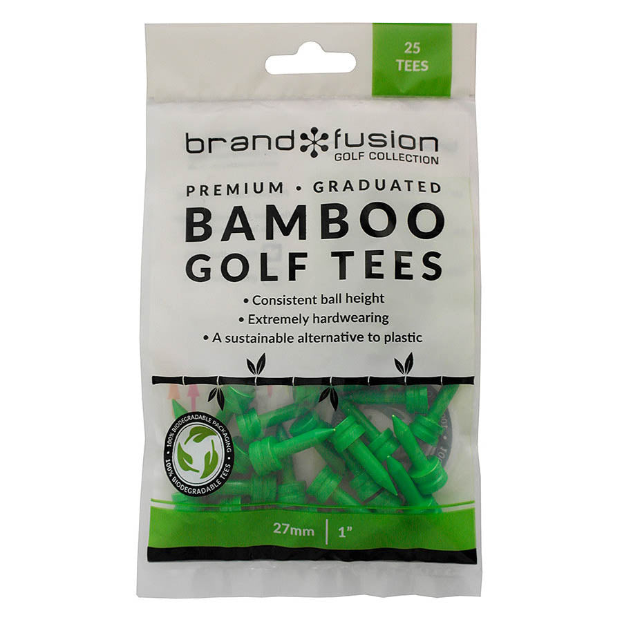 Brand Fusion Bamboo Castle Golf Tees - Green (27mm)